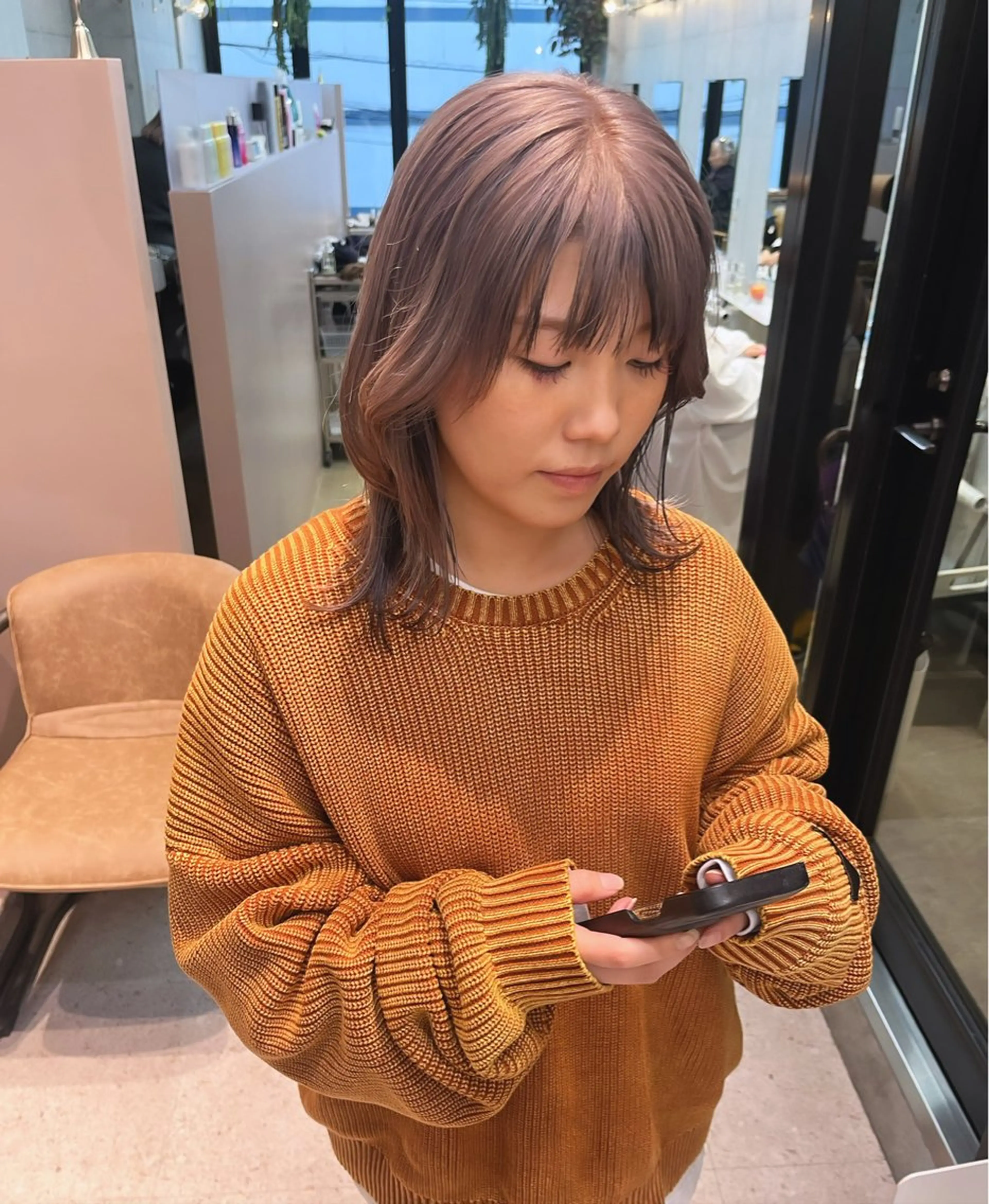 セミロング カラー ヘアカラー トリートメント 🍊🍊COコ かぢあおい🍊🍊のヘアスタイル