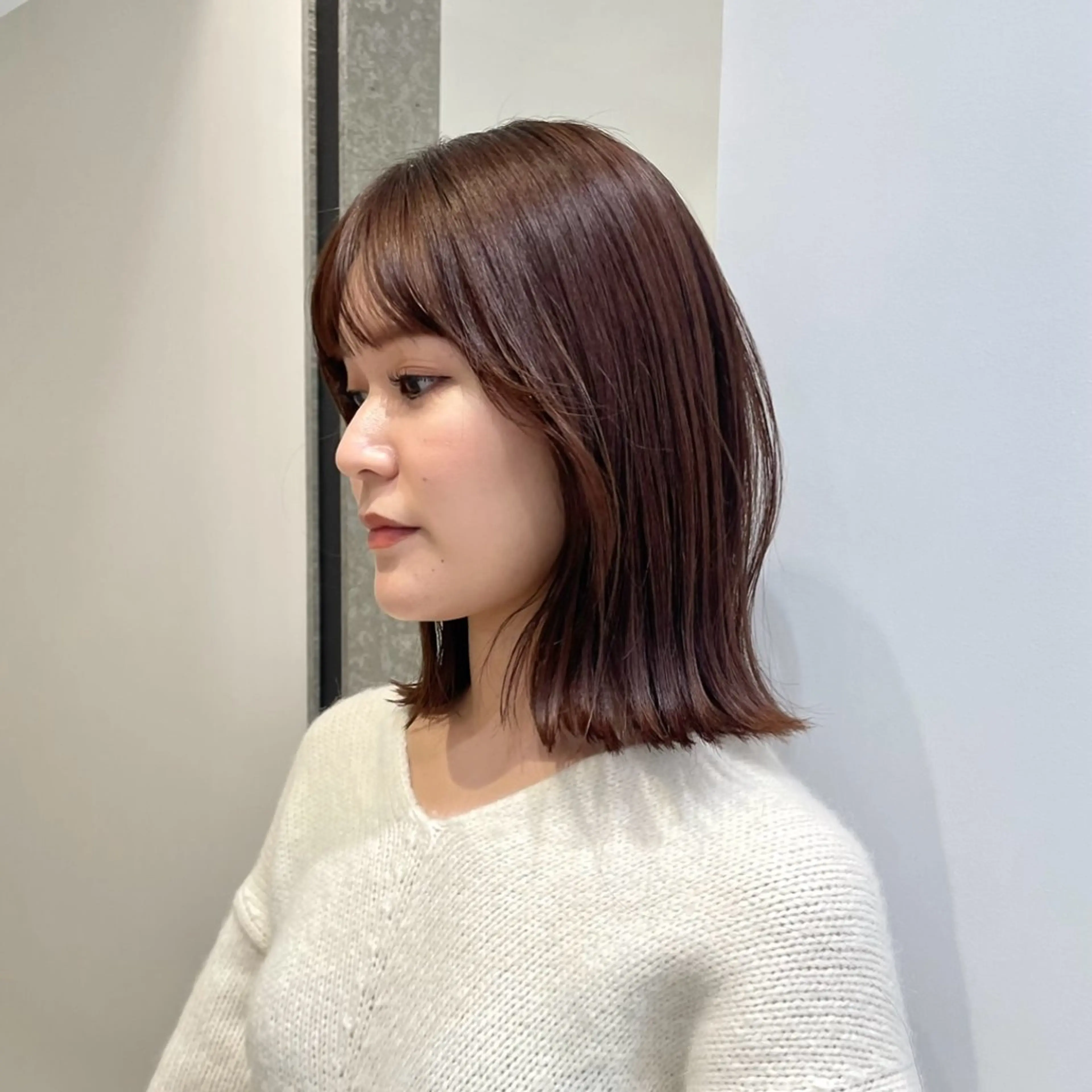 ミディアム カラー ブラウンカラー ピンクカラー ピンクブラウン GO TODAY 新宿Aura店所属・ベージュ🤎透明感 カラー🤎anriのヘアスタイル