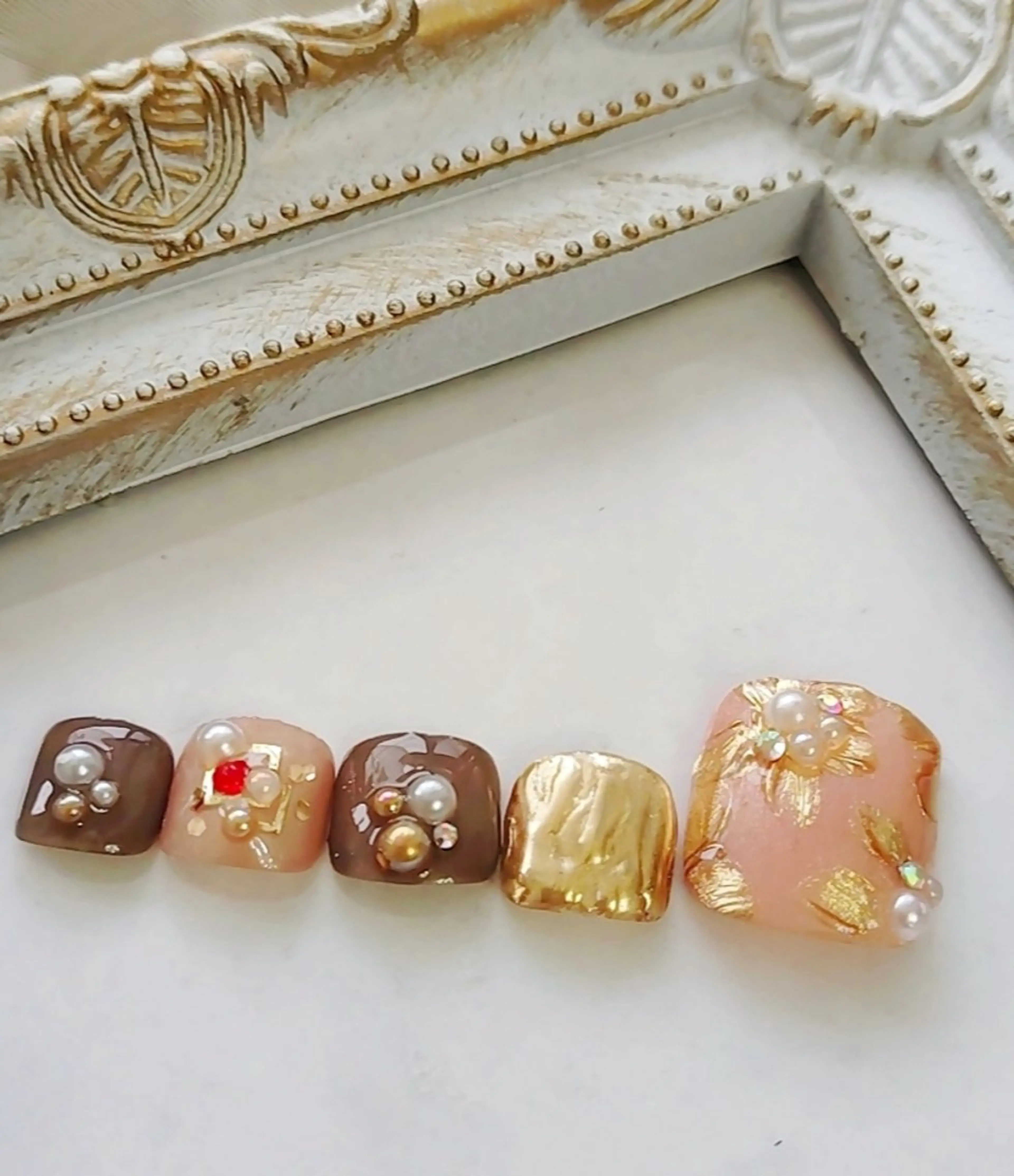 ネイル ミラーネイル フットネイル Jewel SecretBaseのネイルデザイン