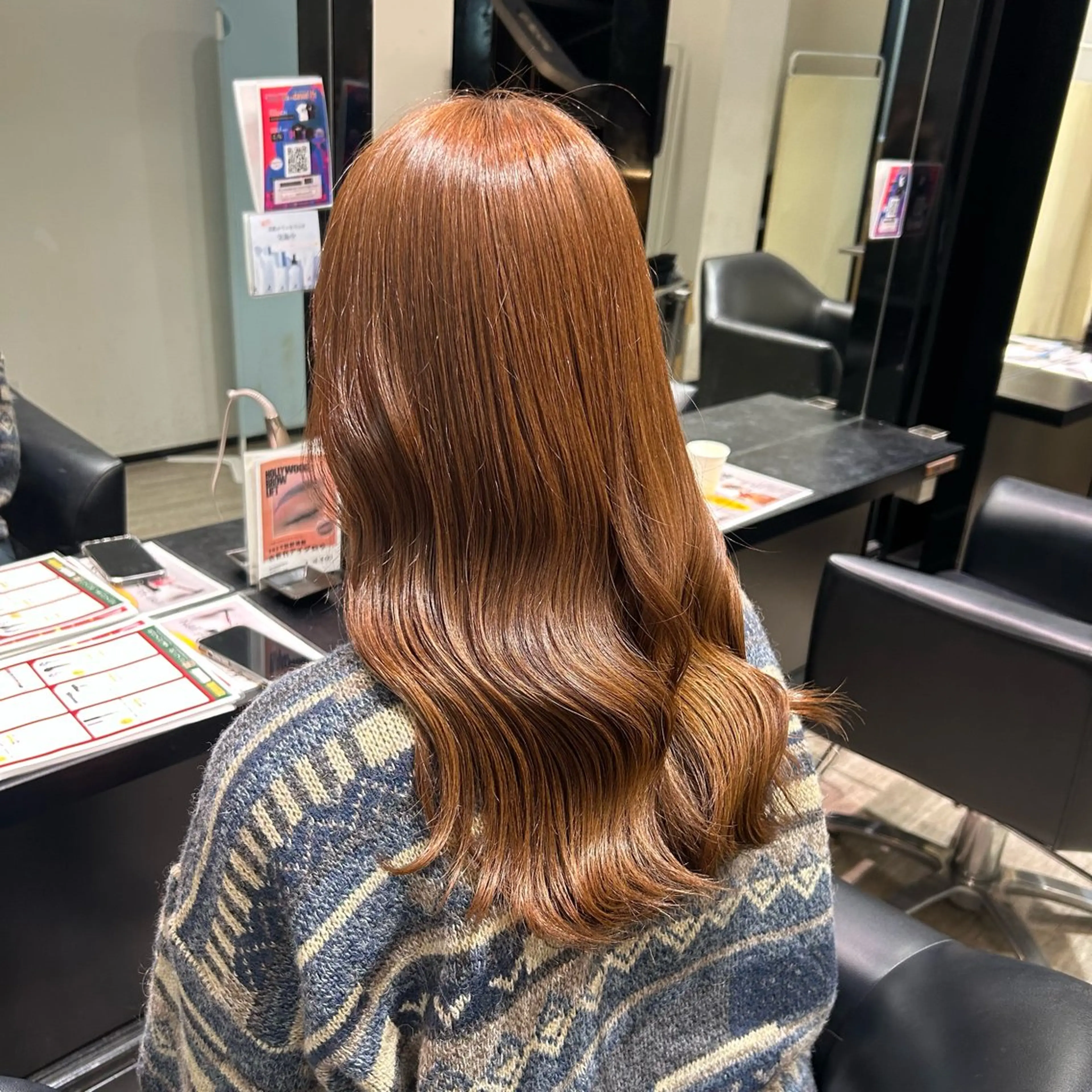 セミロング ヘアカラー トリートメント ishizuka toaのヘアスタイル