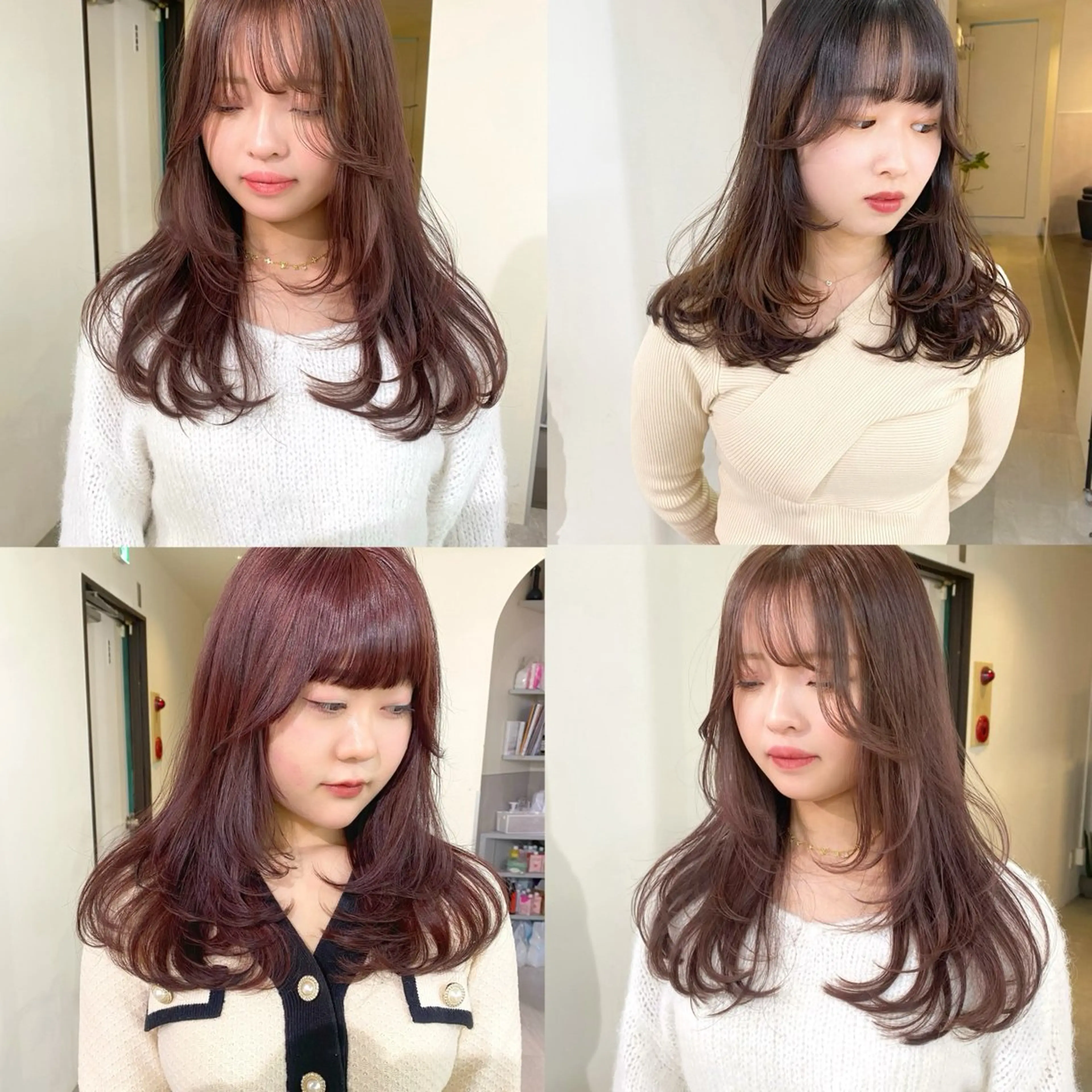 ロング レイヤーカット カット ヘアカラー mizuki/ピンク ベージュ.レイヤーのヘアスタイル