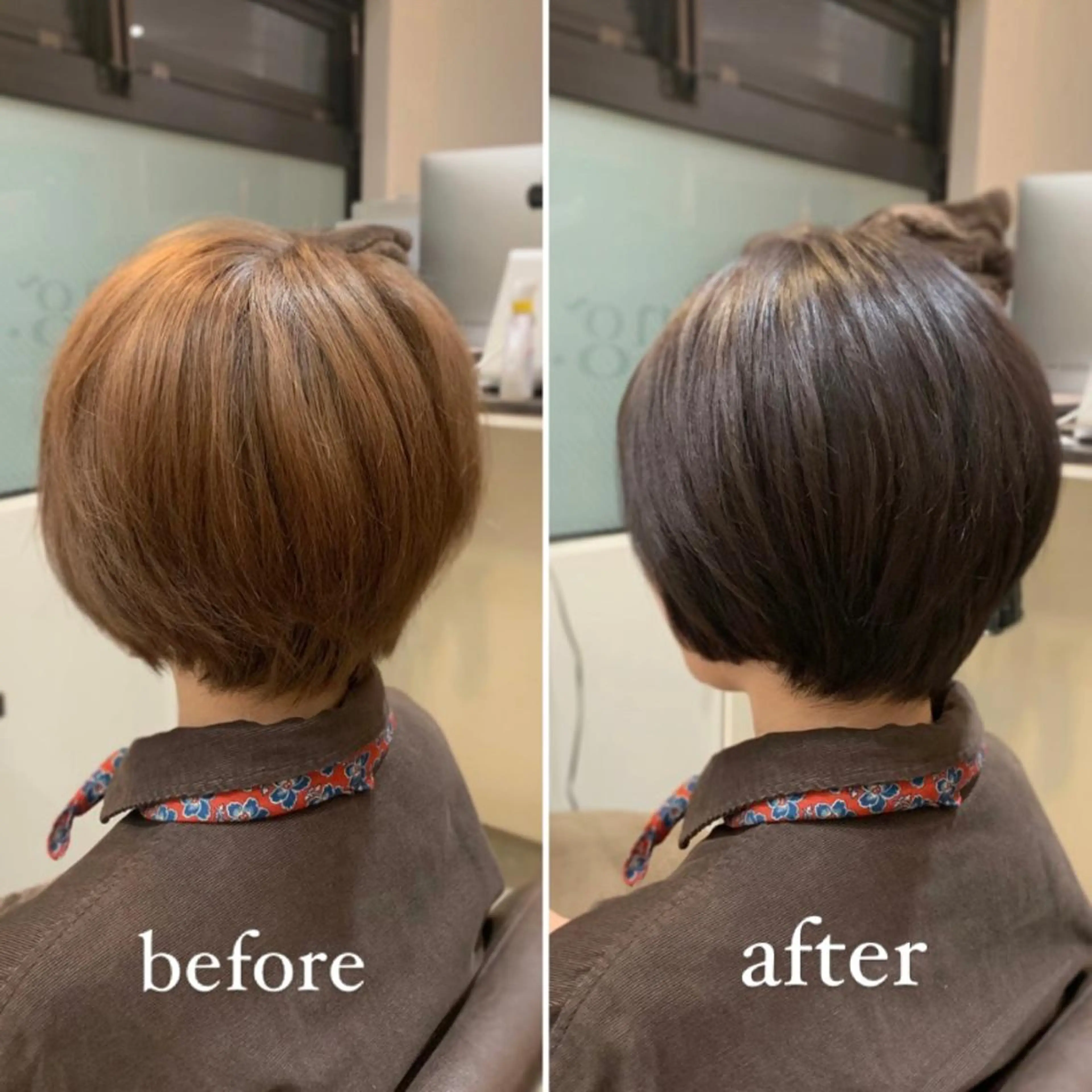 ショート カラー 丸みショート ショートヘア カット ヘアカラー トリートメント 中村 研介のヘアスタイル