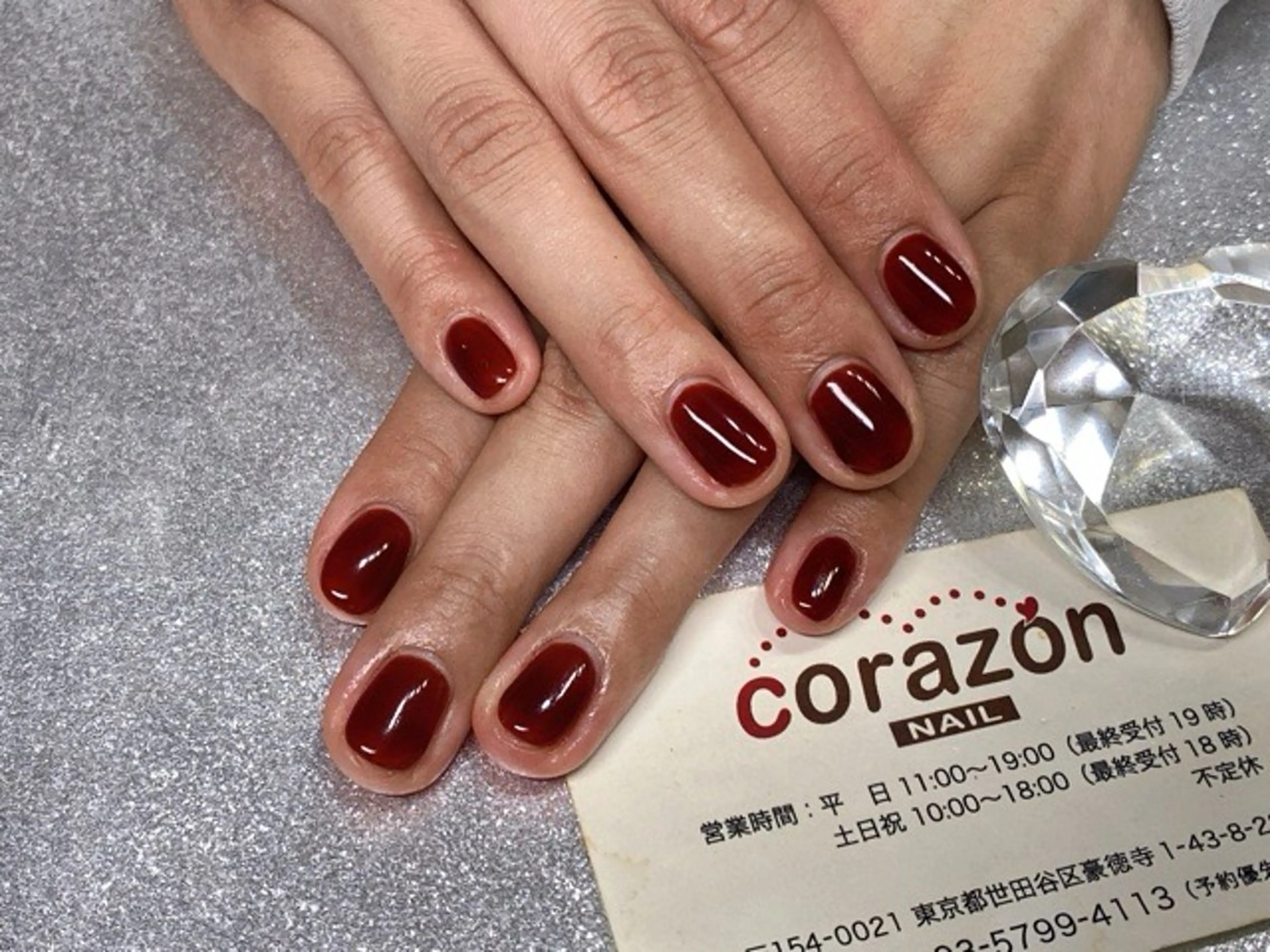 ネイル ブラウン ジェルネイル ワンカラーネイル ハンドネイル corazon所属・ネイリスト aicoのネイルデザイン