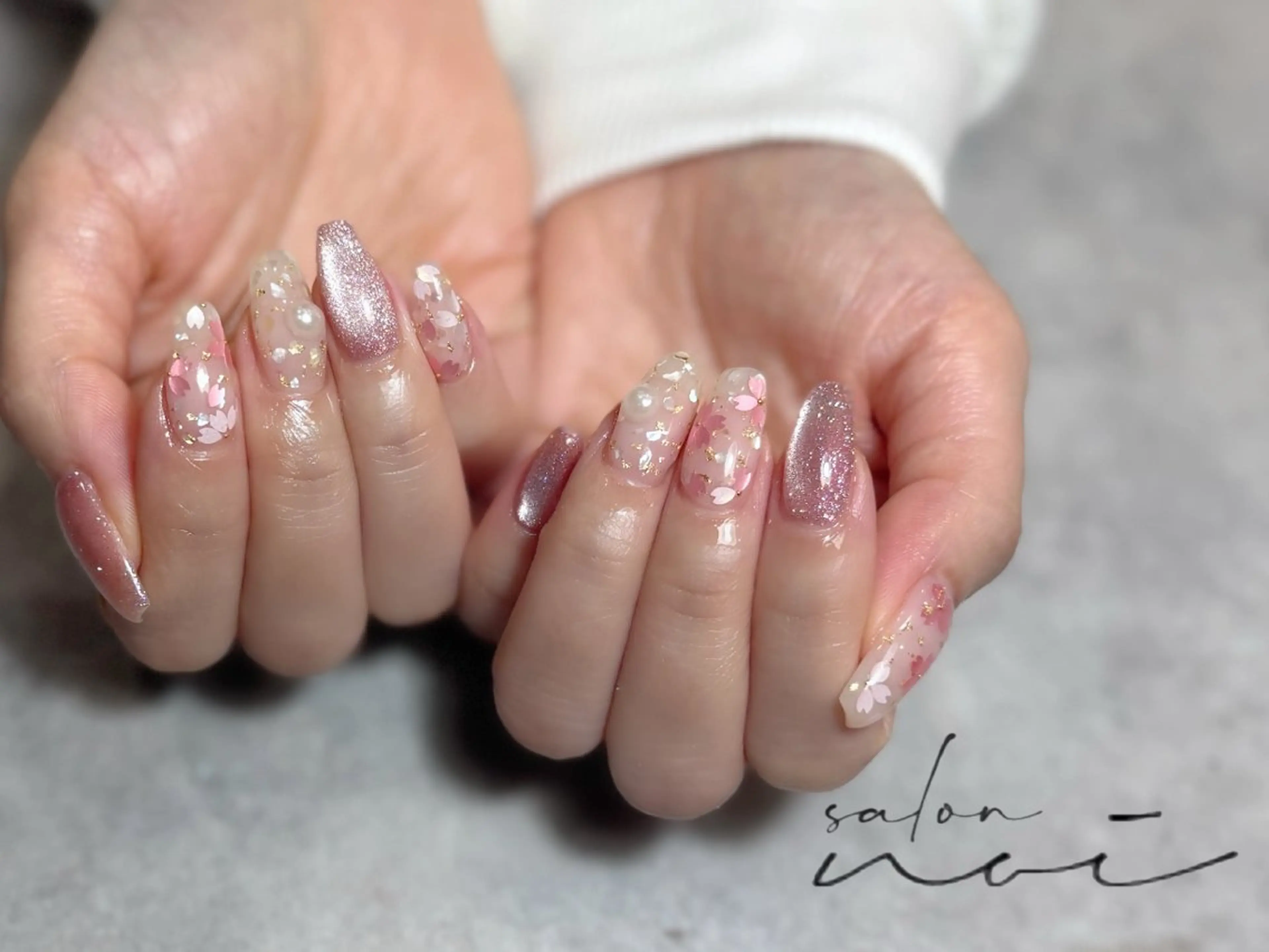 ネイル 桜ネイル ハンドネイル salon noi所属・salon noiのネイルデザイン