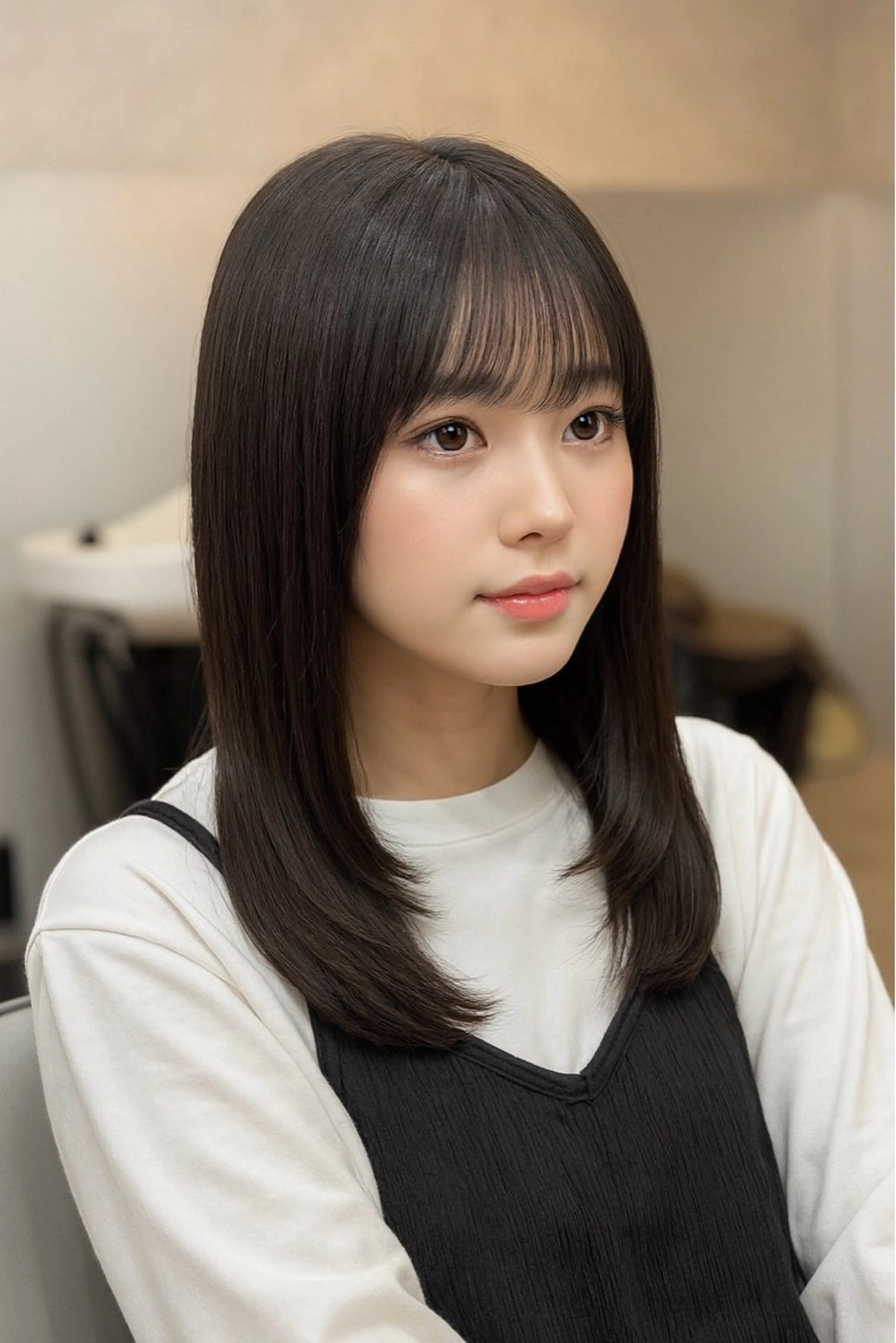 セミロング カット ✨韓国ヘア✨ レイヤー✂️鎌倉楓麻のヘアスタイル