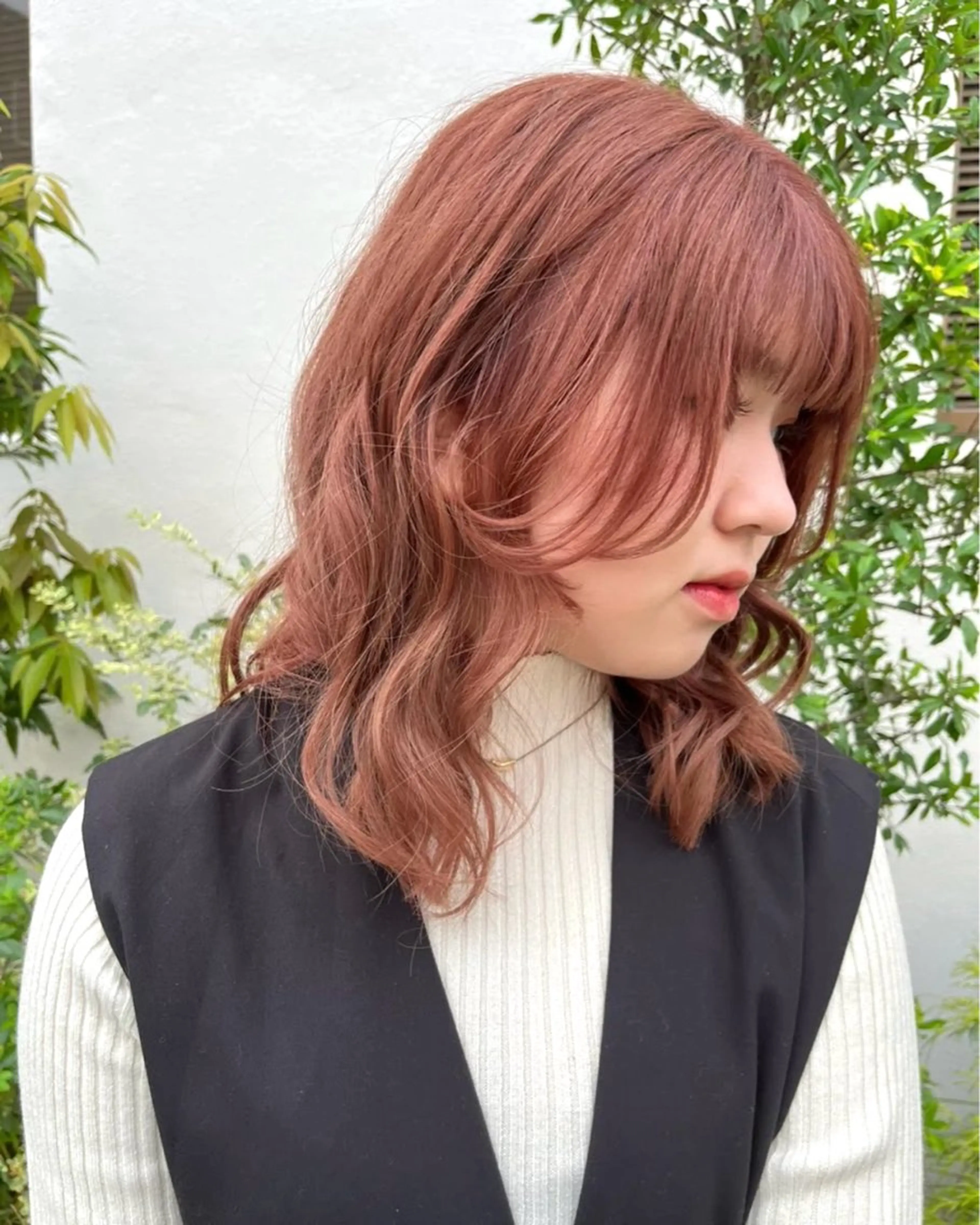 セミロング カラー 顔周りカット サイドバング 小顔カット ɪᴍᴀɪ ᴍɪᴋᴜのヘアスタイル