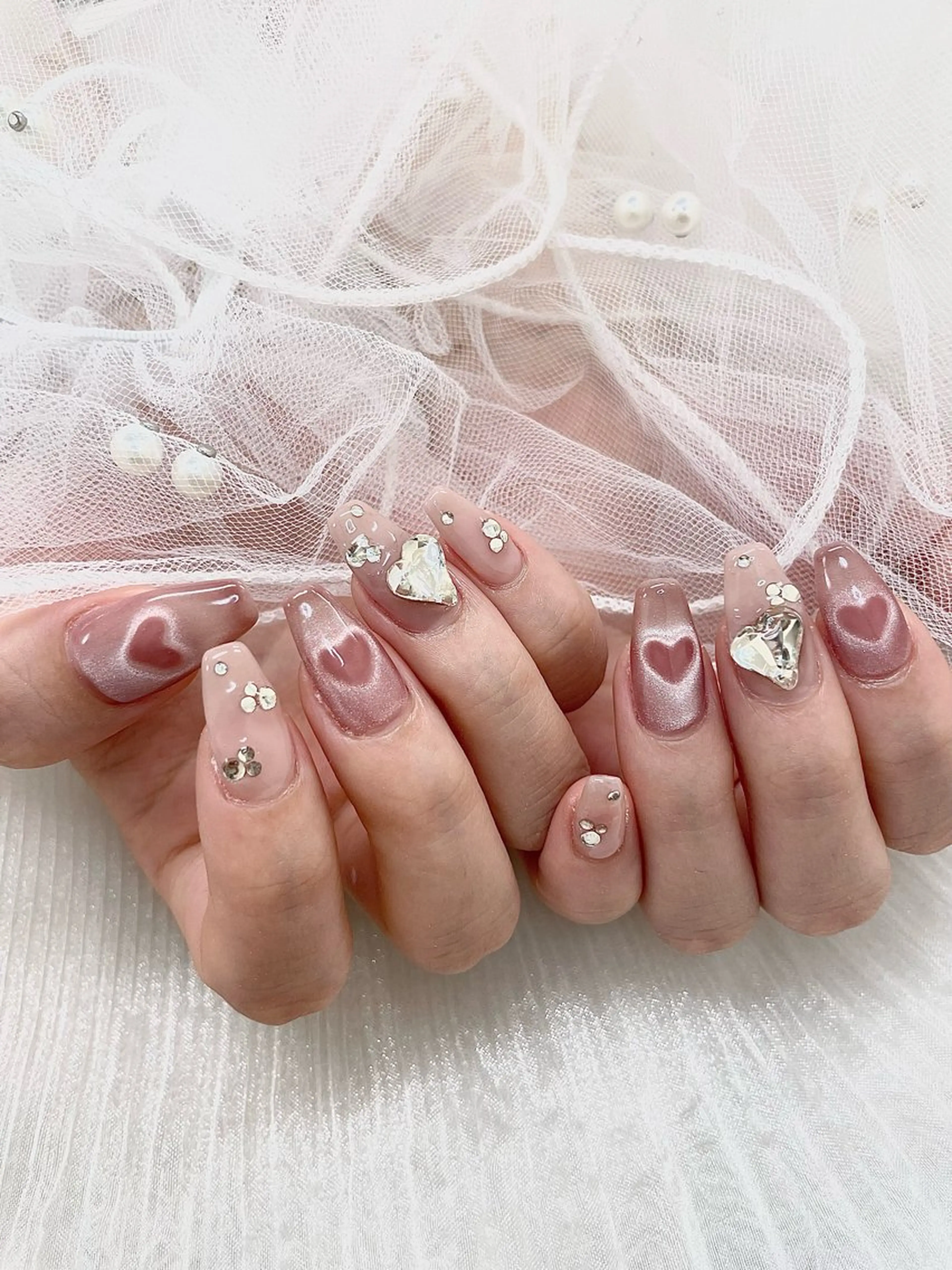 ネイル ハート マグネットネイル ハンドネイル 五十嵐 美智のネイルデザイン