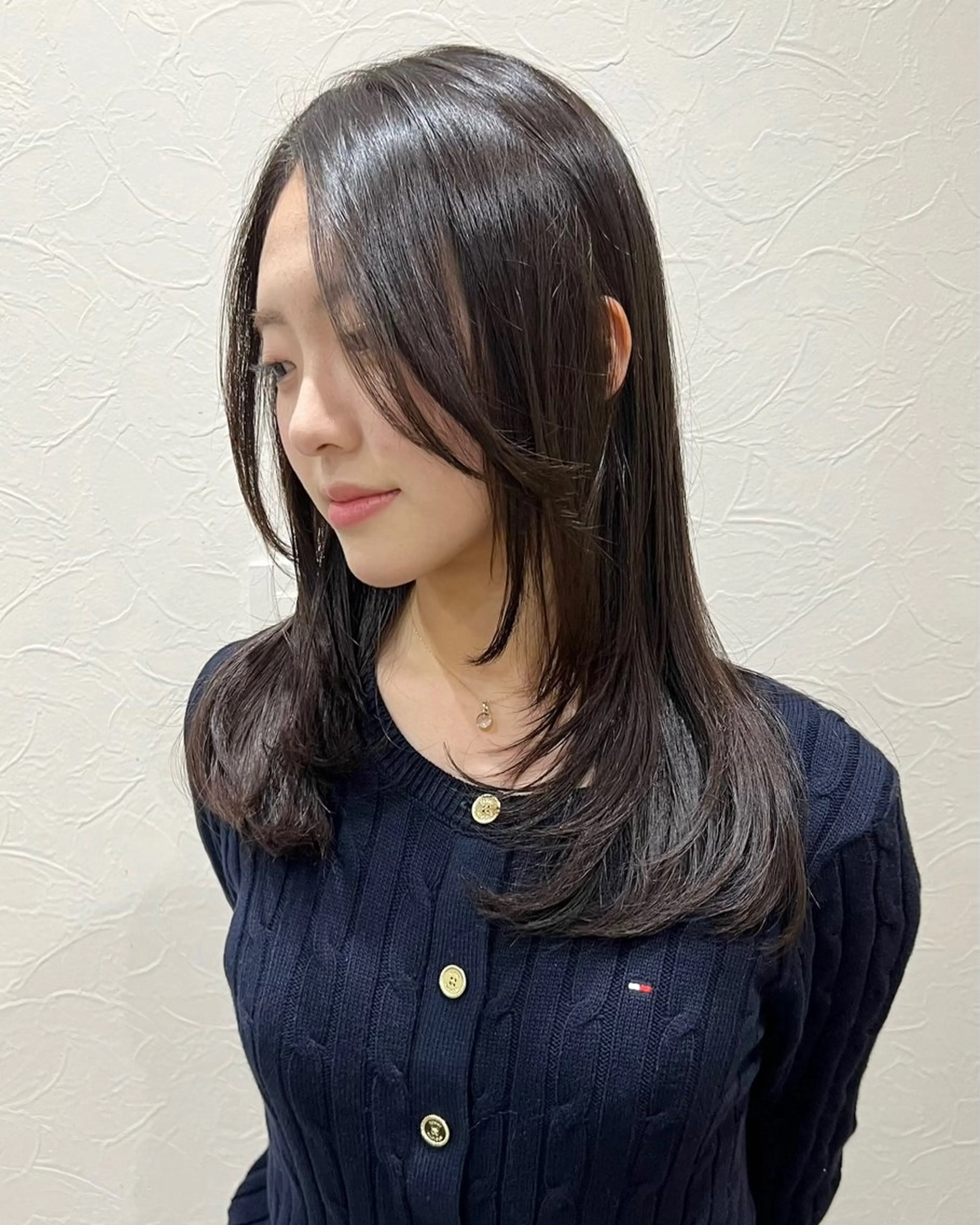 ロング カラー 透明感カラー グレージュ 韓国風ヘア レイヤーカット カット ヘアカラー トリートメント Kasumi /伏見 /髪質改善/ロングのヘアスタイル