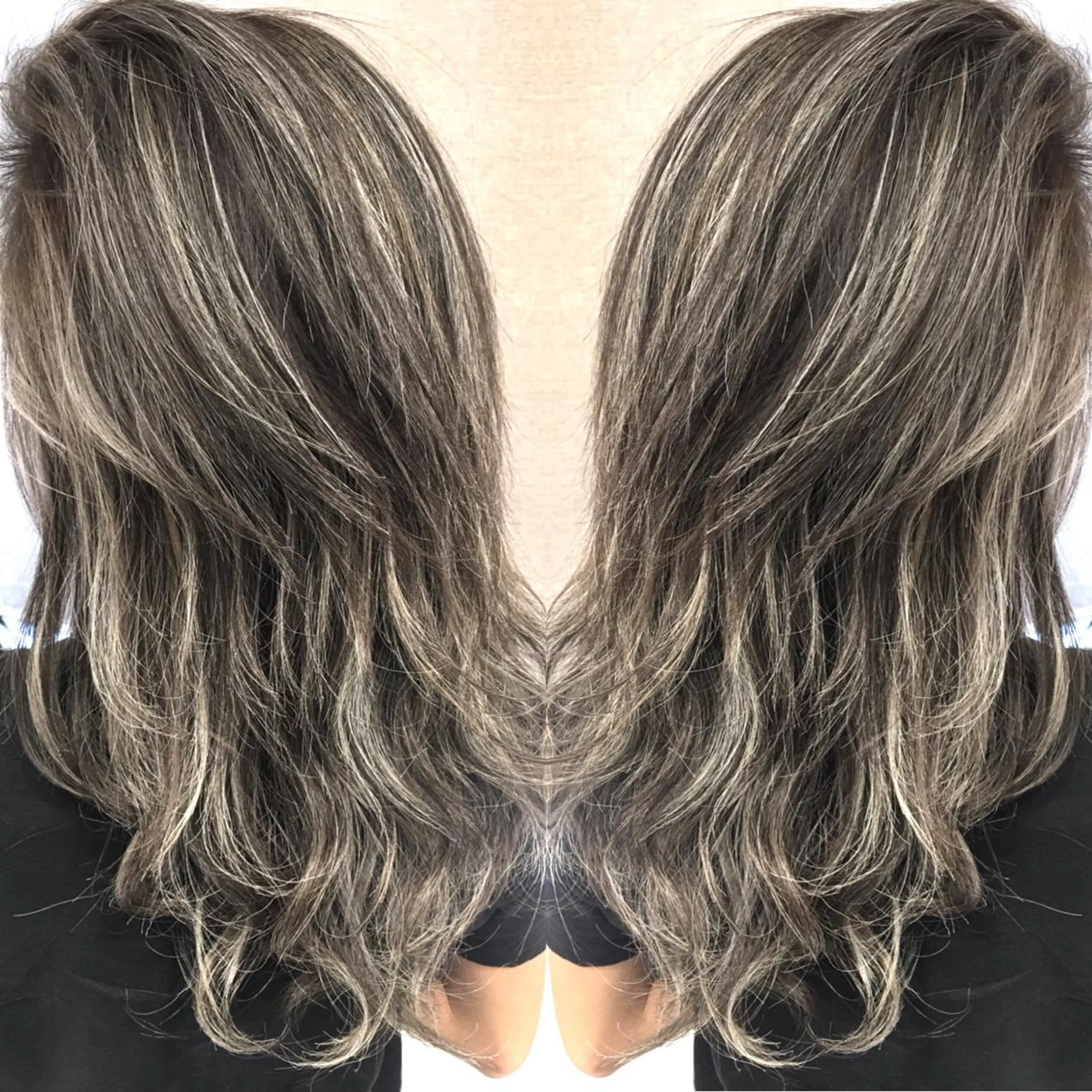 セミロング カラー ハイライトカラー 3Dハイライト ハイライト ヘアカラー トリートメント 井上 一平のヘアスタイル