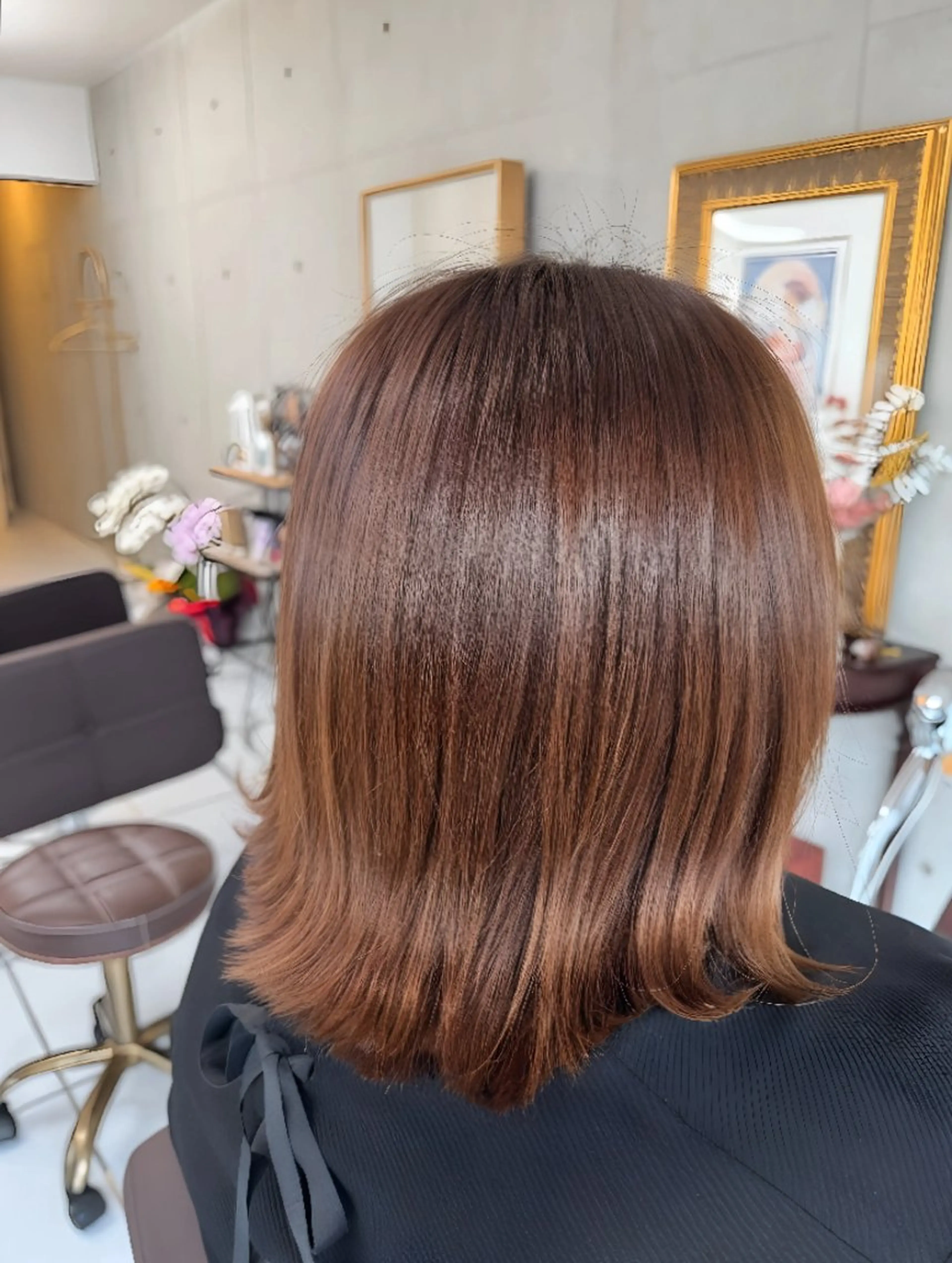 ミディアム カラー カット ヘアカラー トリートメント ma cherie 三浦直美のヘアスタイル