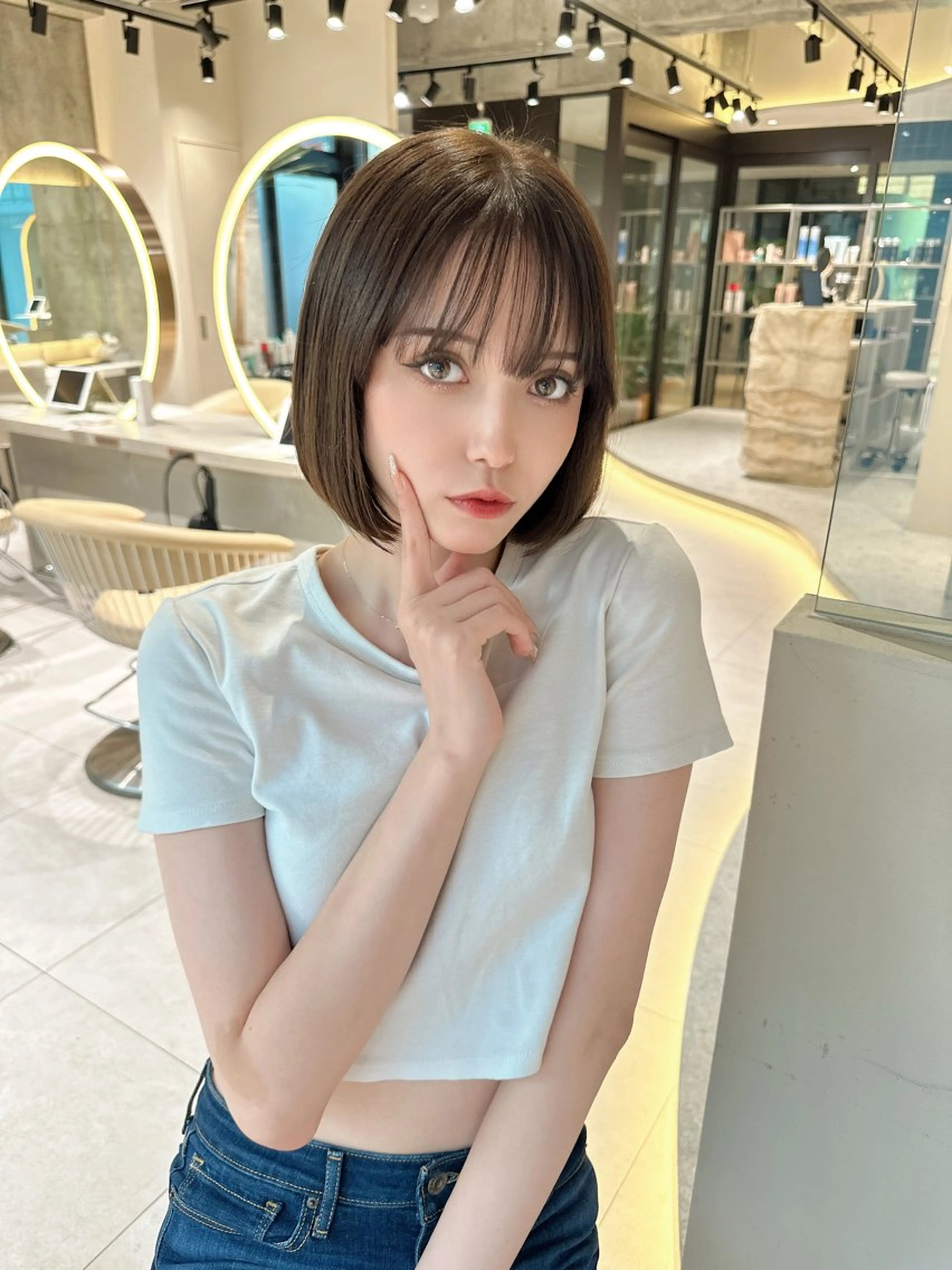 ミディアム カット ヘアカラー トリートメント ✨髪質改善特化✨副 店長椎葉信乃介のヘアスタイル
