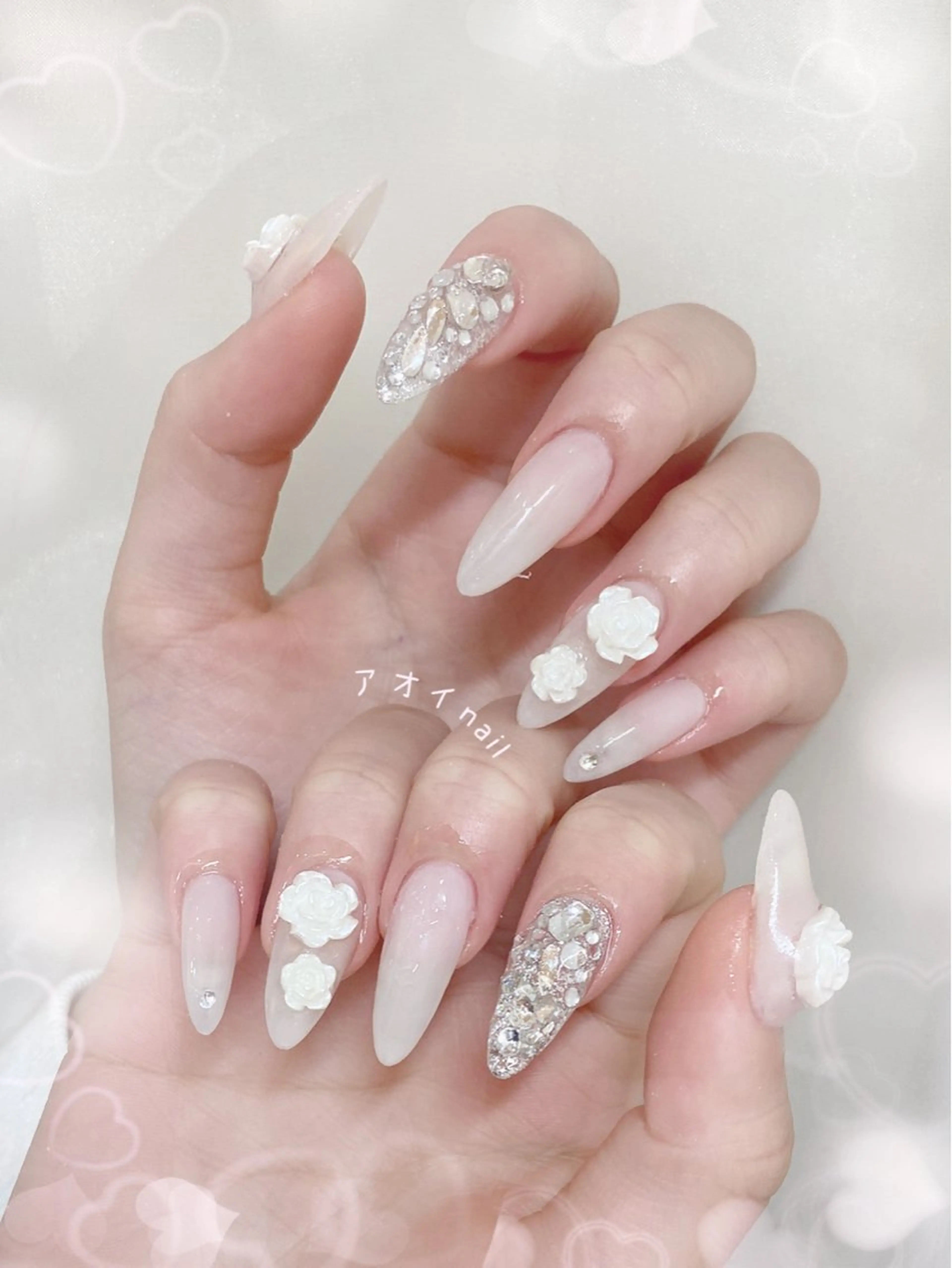 ネイル ハンドネイル ハンドケア ネイル＆アイラッシュ ∩_∩アオイのネイルデザイン