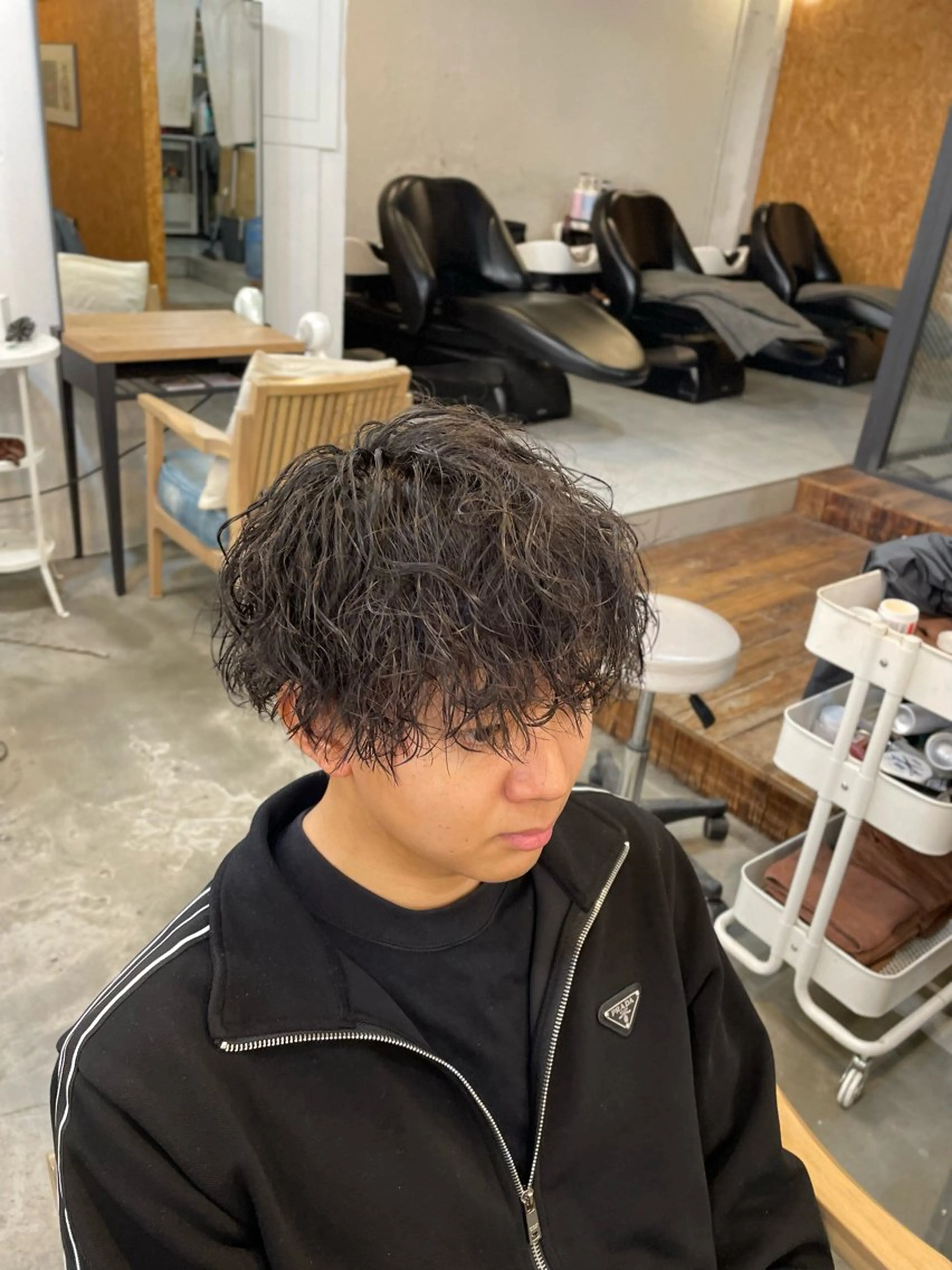 ミディアム パーマ メンズ カット パーマ 【髪質改善サロン】 🌟だいち🌟のヘアスタイル