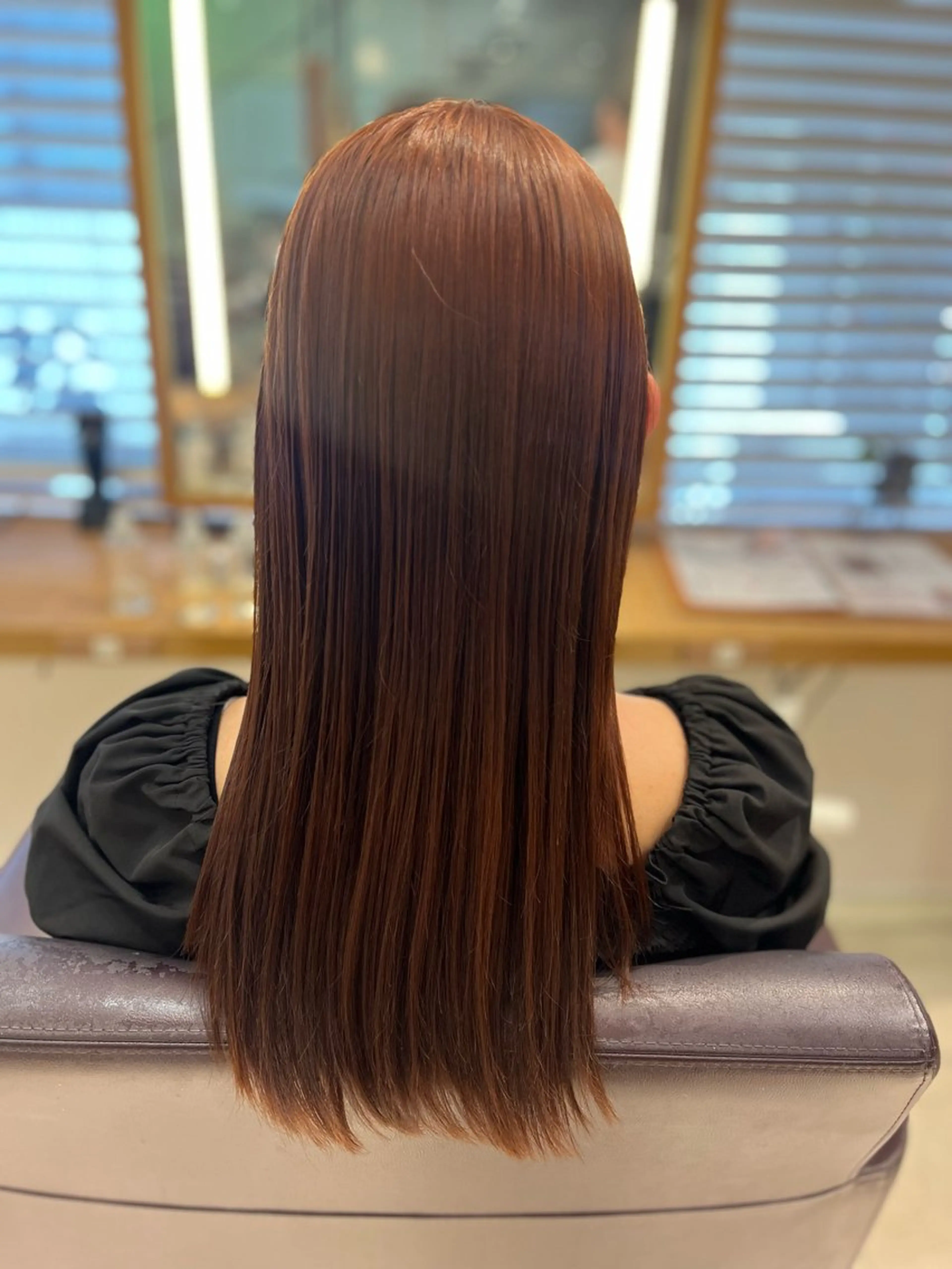 ロング カラー ベージュカラー ブリーチ ブリーチなしカラー オレンジ オレンジベージュ ヘアカラー ボブ・レイヤー/ ベージュカラーのヘアスタイル
