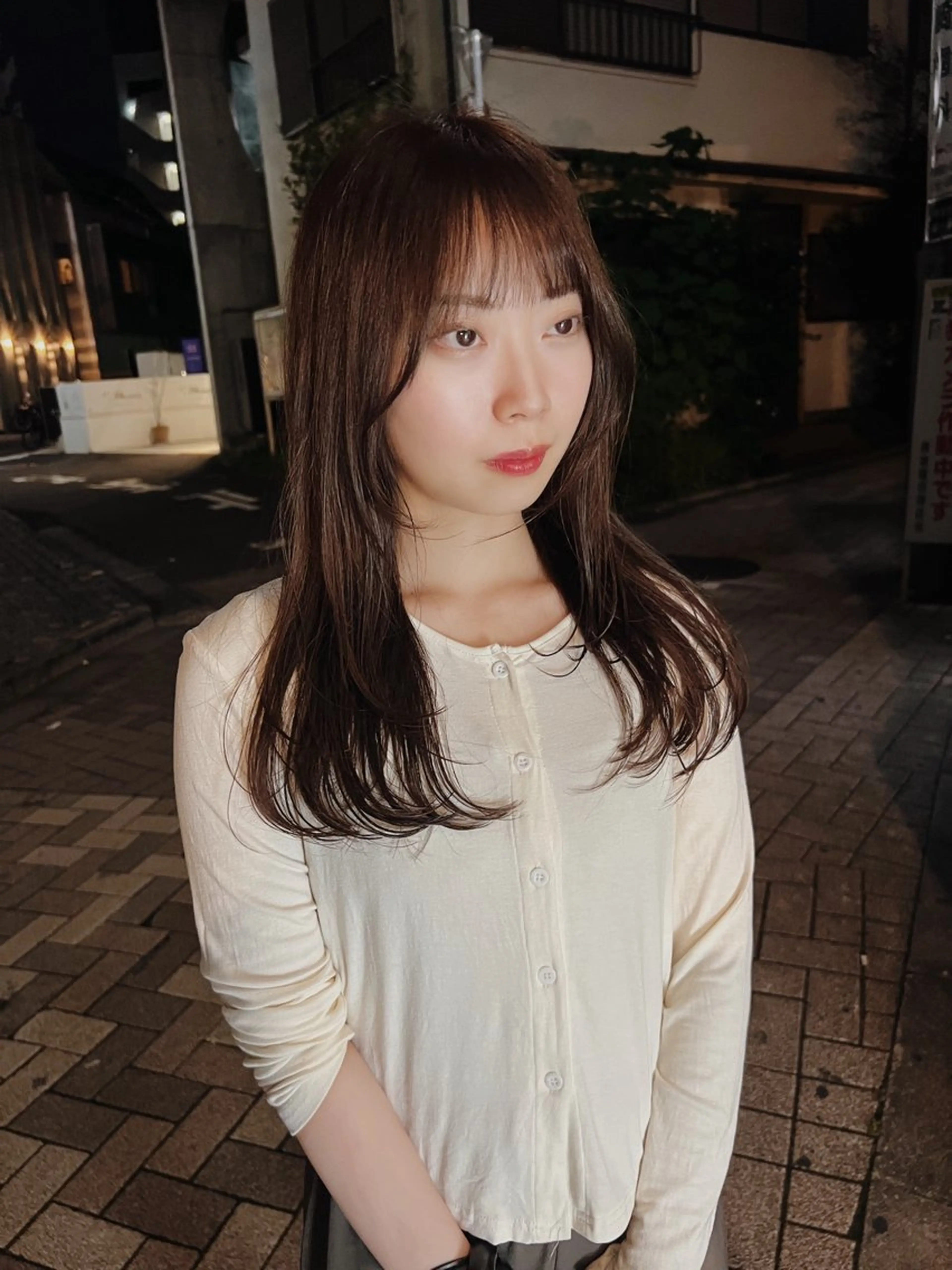 セミロング カラー パーマ ヘアアレンジ 顔まわりレイヤー レイヤーカット ショートヘア原宿 fifth コシのヘアスタイル