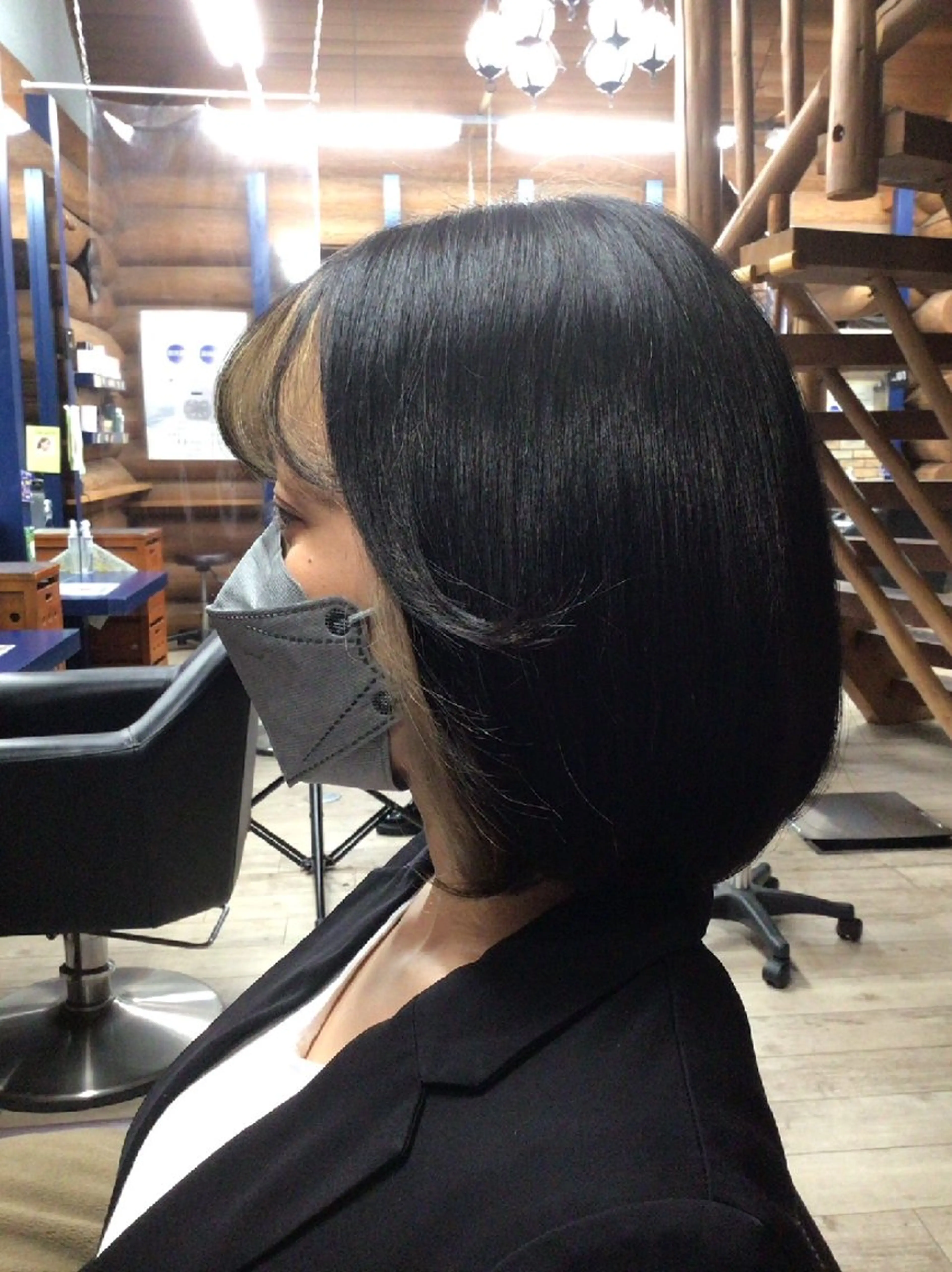 ミディアム ミストバング ボブ 韓国風ヘア 岡本 小百合のヘアスタイル