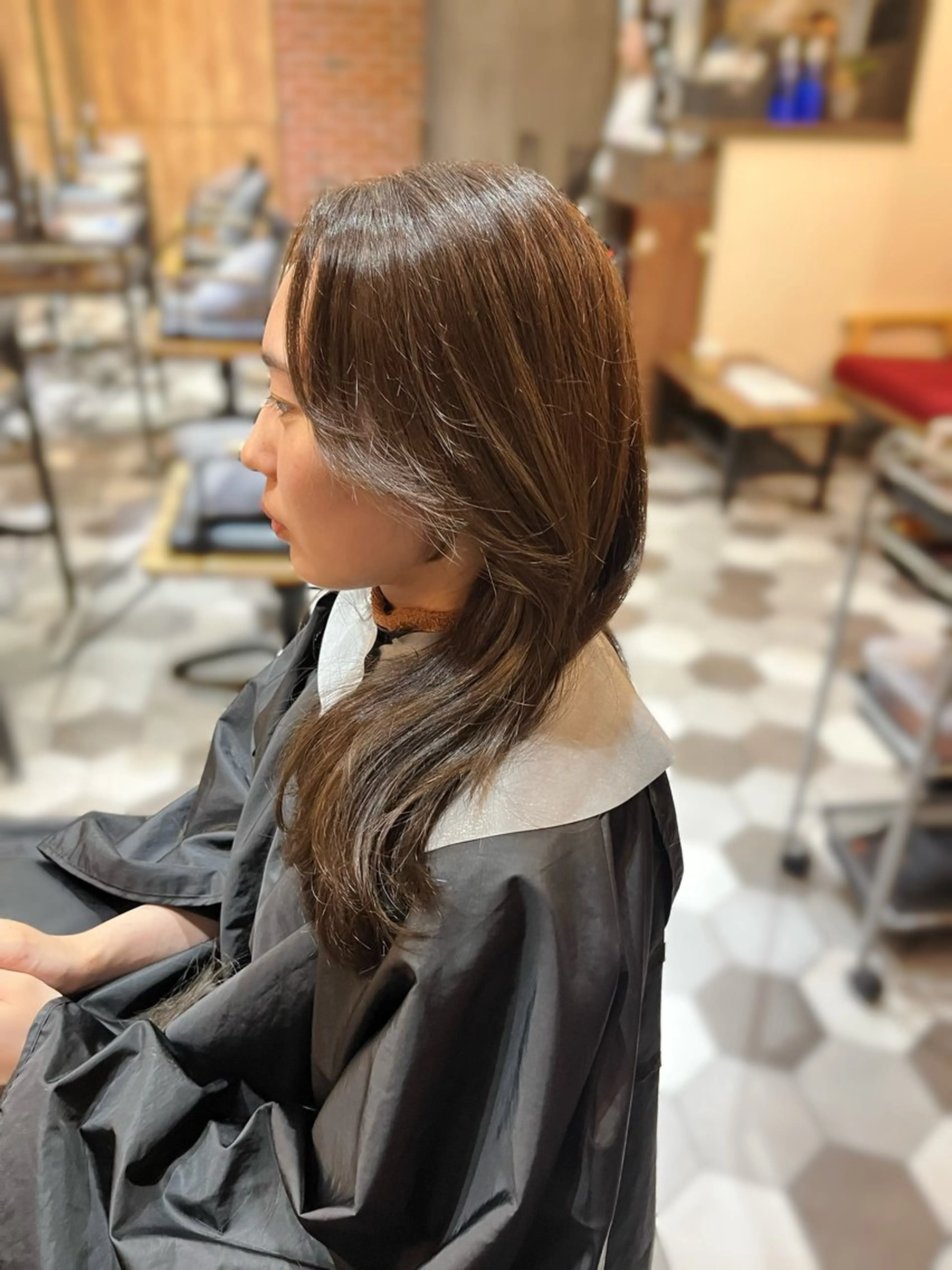 カラー ヘアアレンジ ベージュカラー オリーブベージュ カット ヘアカラー 似合わせ顔まわり カット💛森尾真由美のヘアスタイル