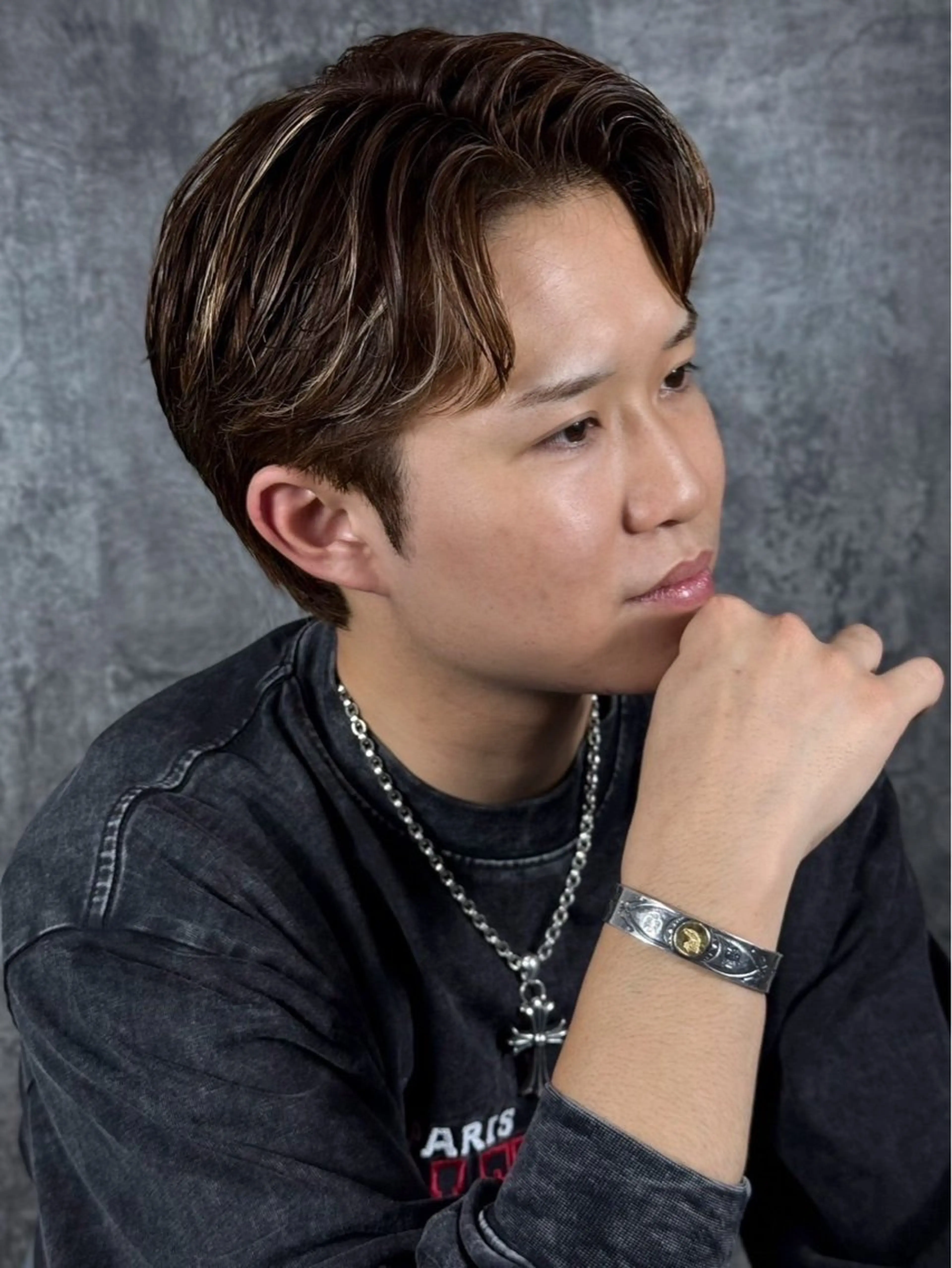 ショート カラー パーマ メンズ 武井 凌のヘアスタイル