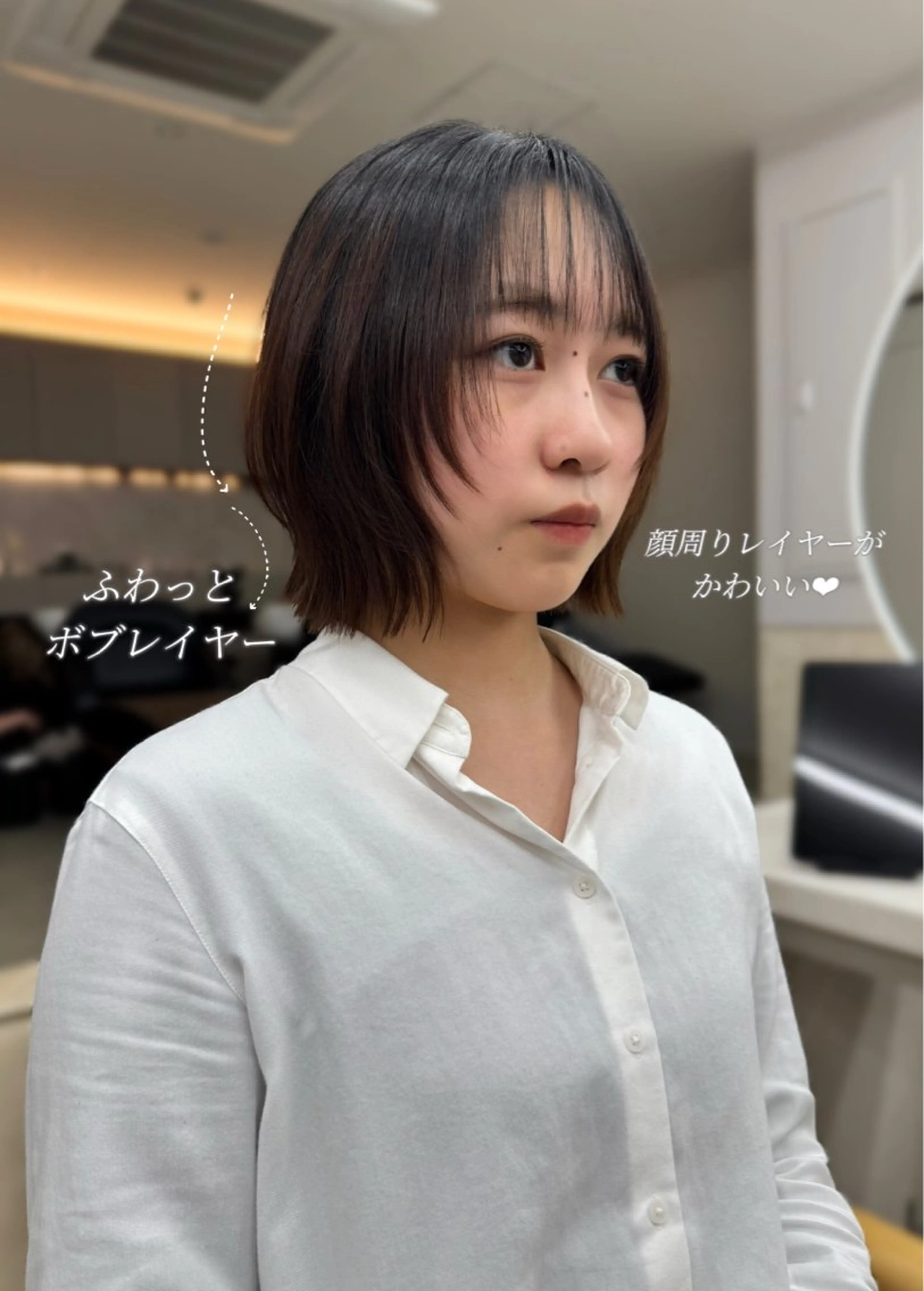 ショート カラー ボブレイヤー ボブ レイヤーカット 小顔カット ボブ美容師💛 AYUMIのヘアスタイル