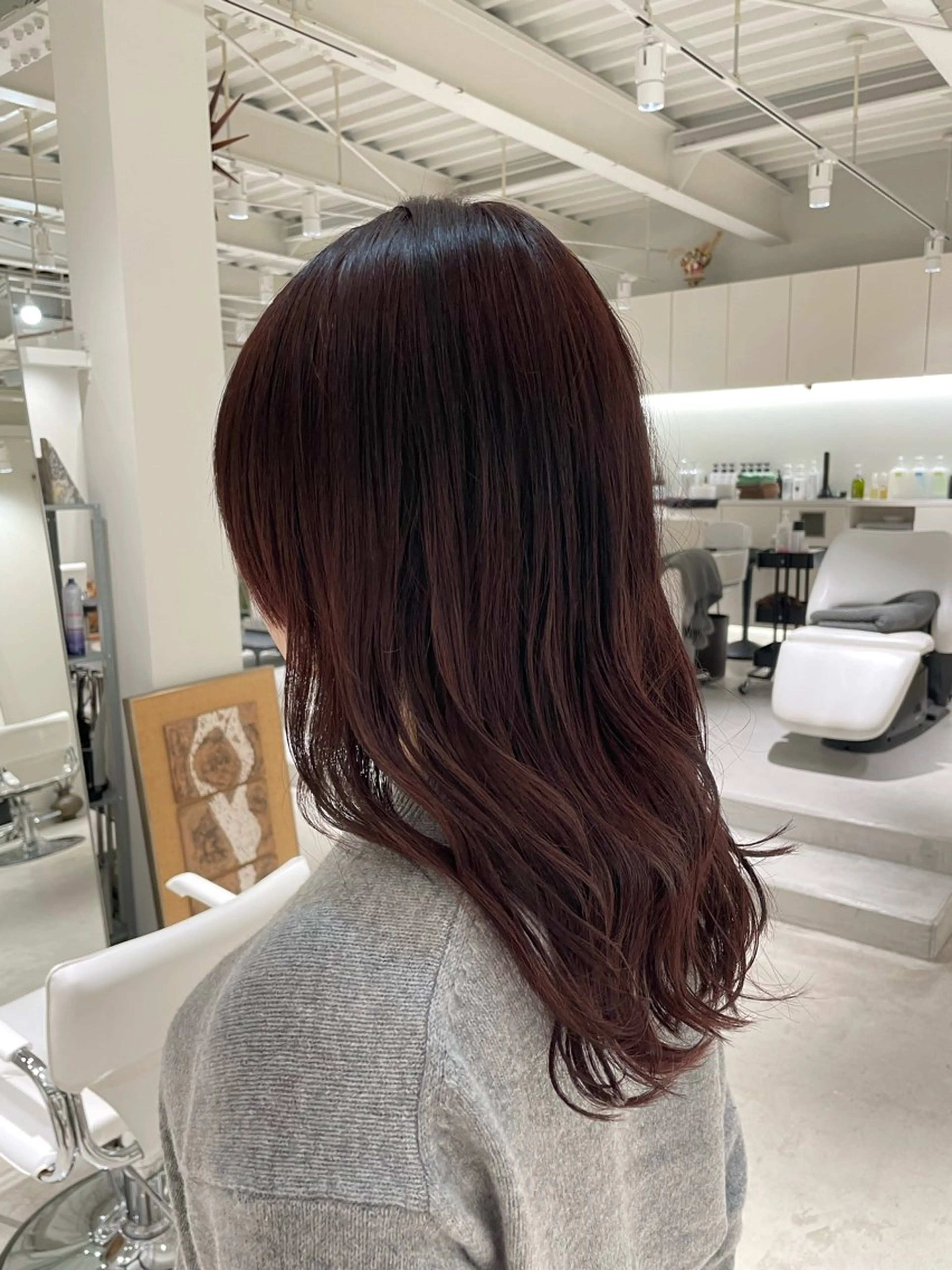 ロング カラー レッドカラー ヘアカラー 安西 香利奈のマツエク・マツパデザイン