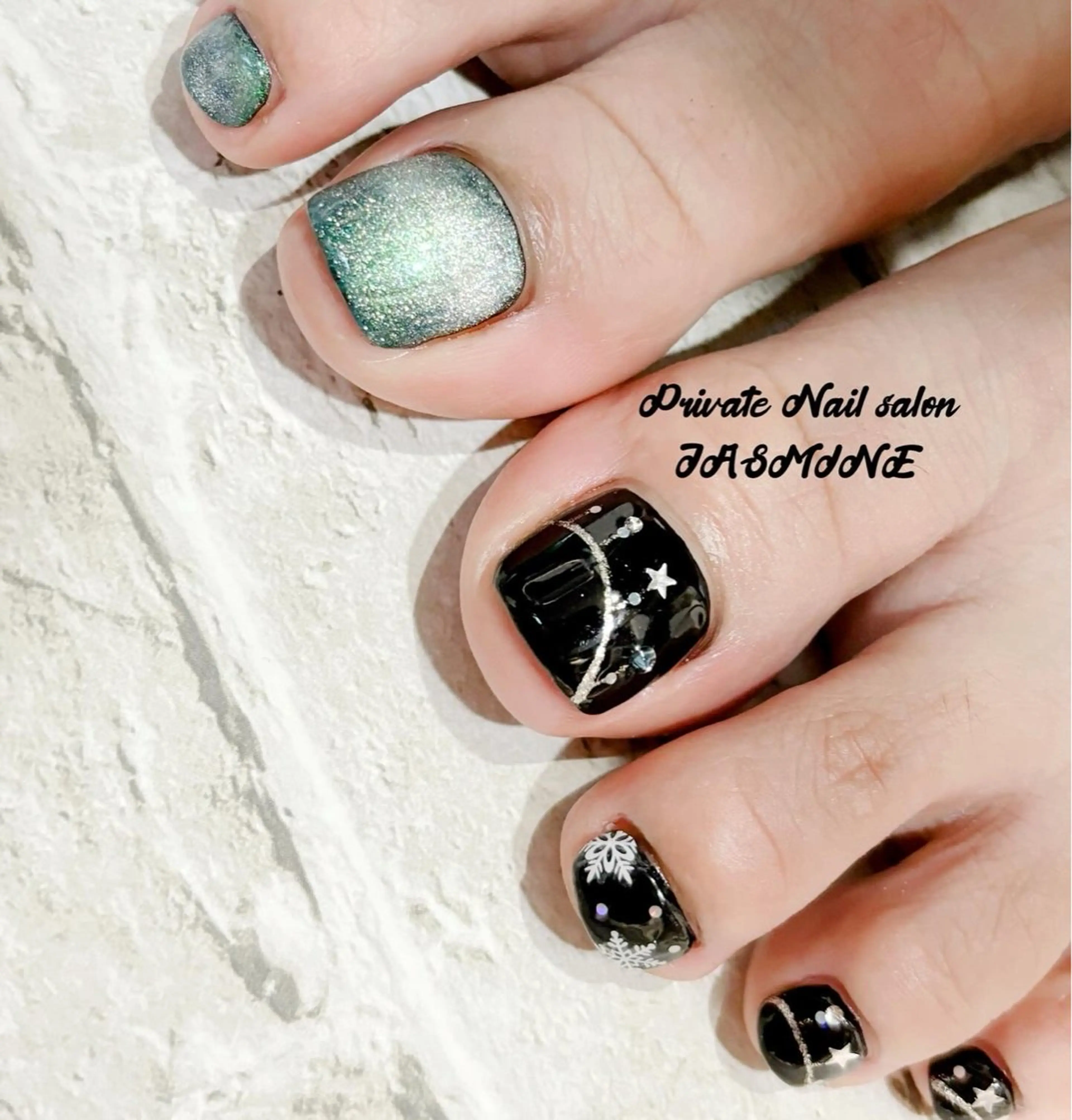 ネイル マグネットネイル 冬ネイル クリスマス Nail salon JASMINEのネイルデザイン