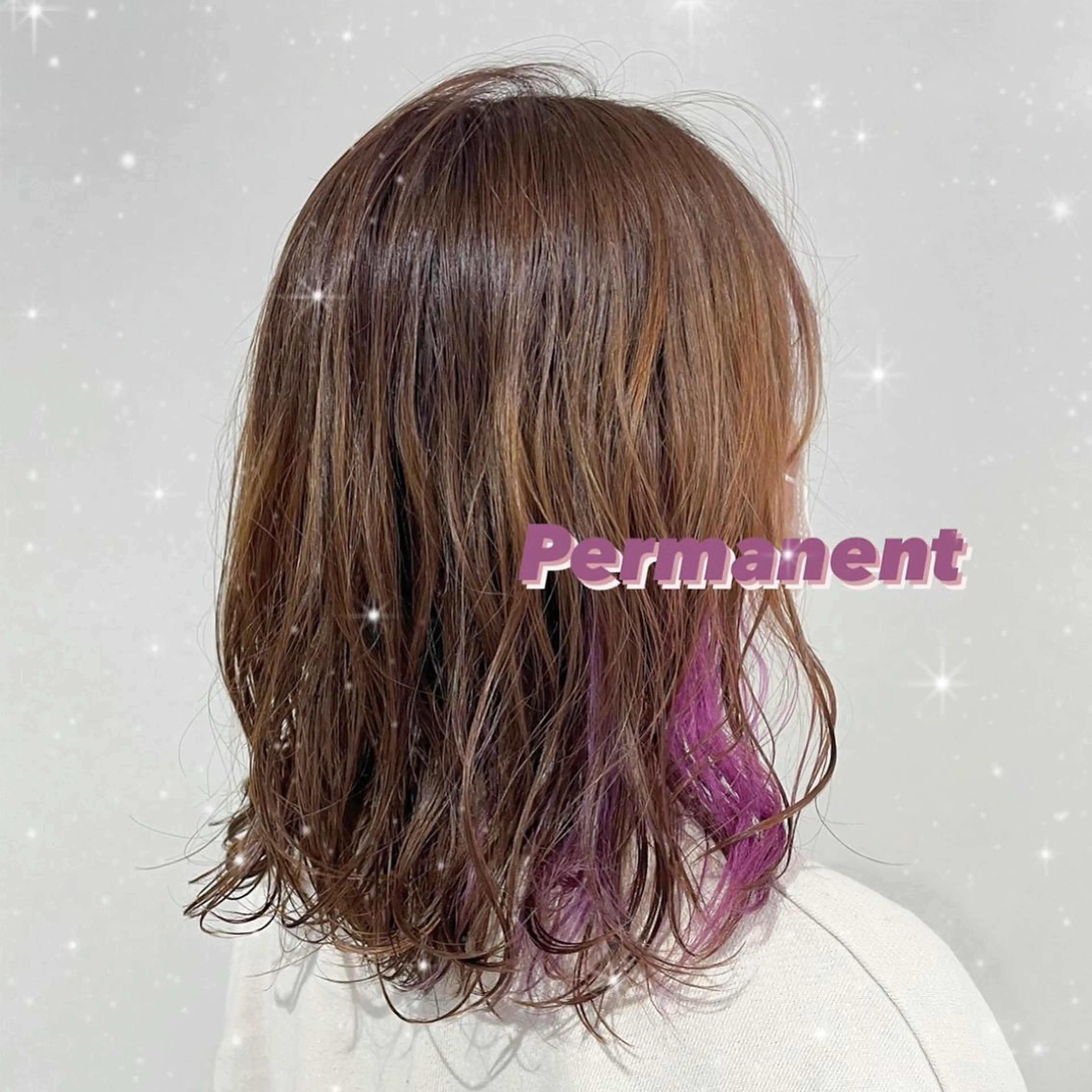 ミディアム パーマ 透け感カラー asukaのヘアスタイル