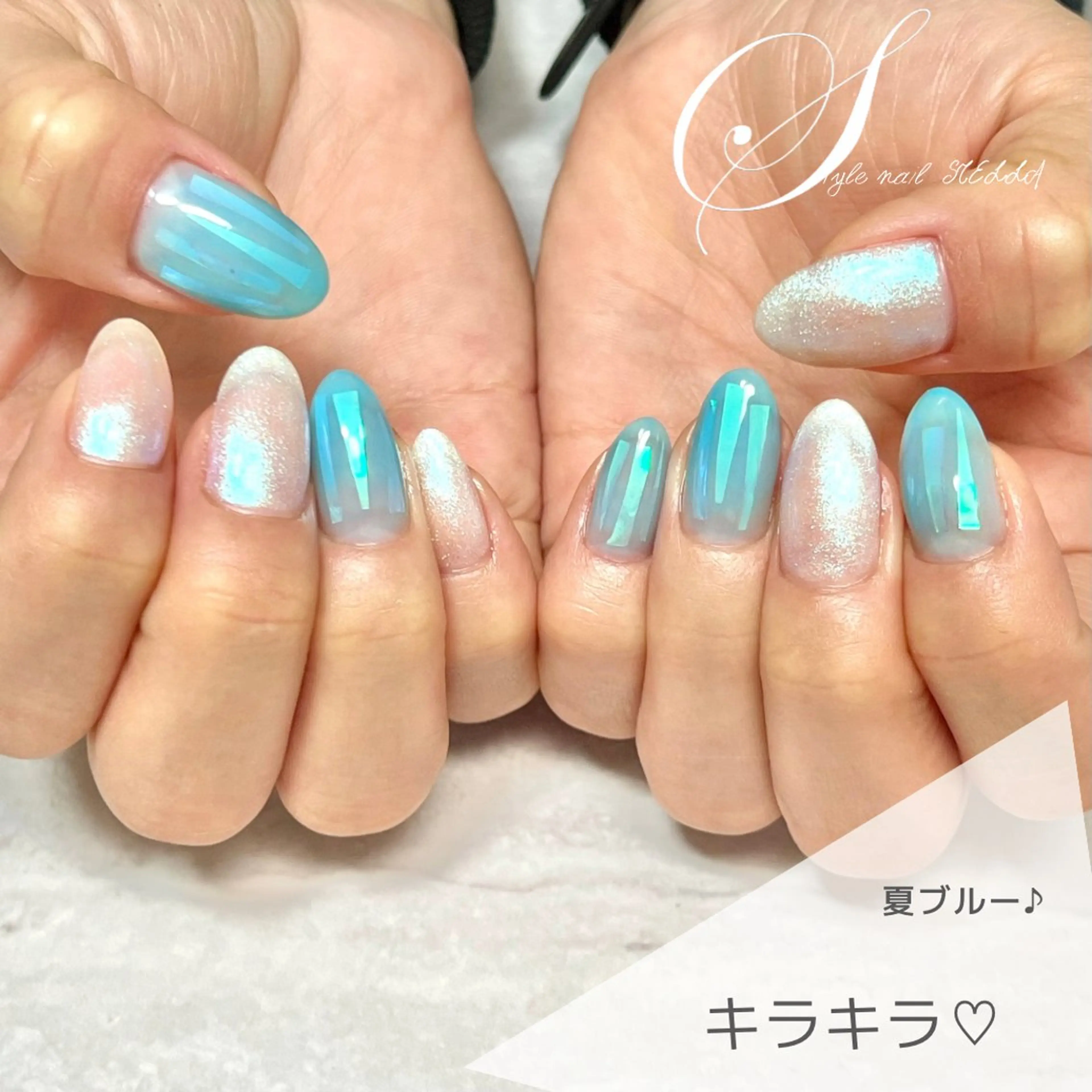 ネイル キラキラネイル ワンカラーネイル ハンドネイル ステラ marikominoのネイルデザイン