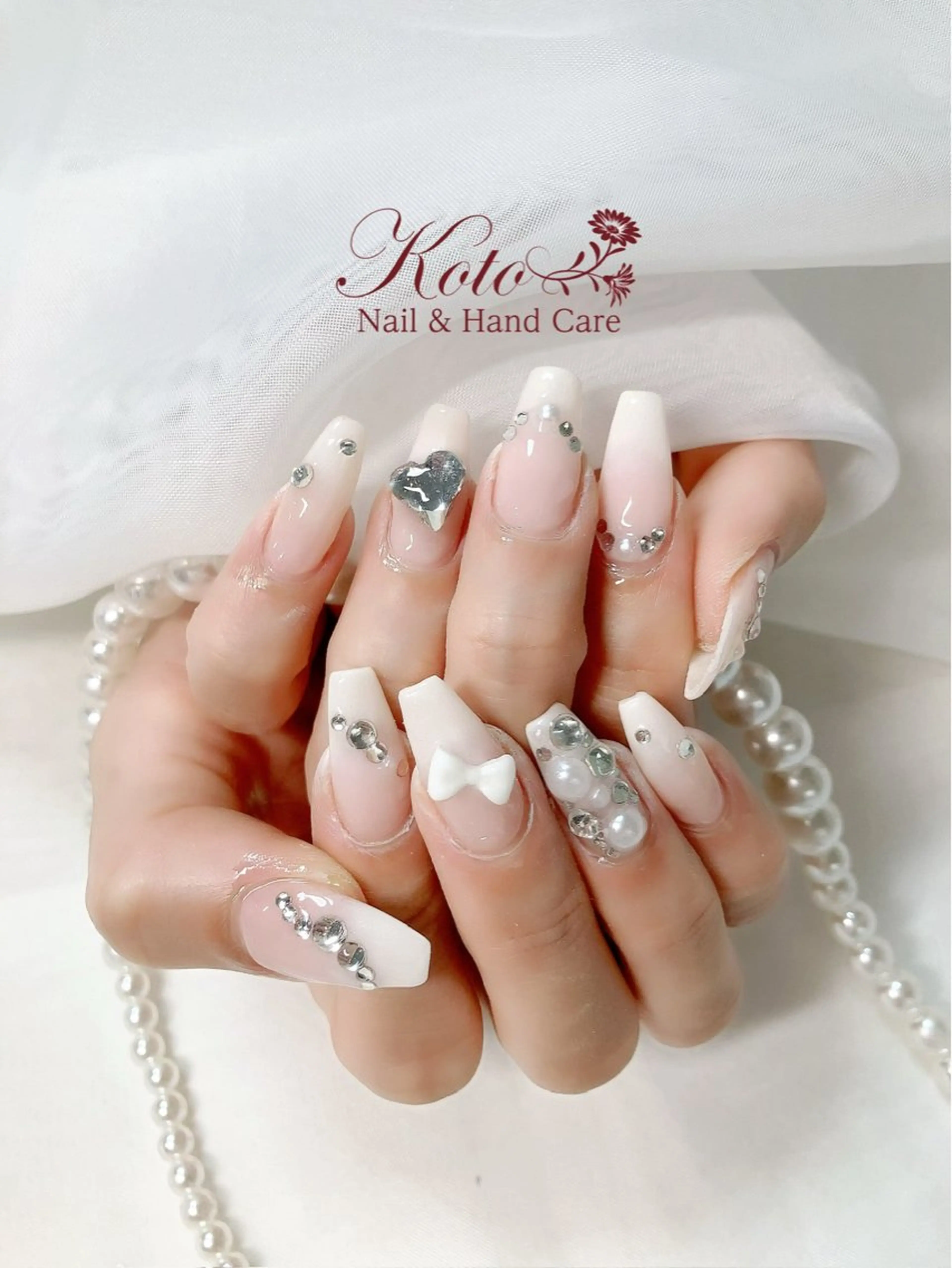 ネイル 長さ出し ジェルネイル 持ち込み ニュアンスネイル 赤色 ハンドネイル Nail Salon KOTOのネイルデザイン