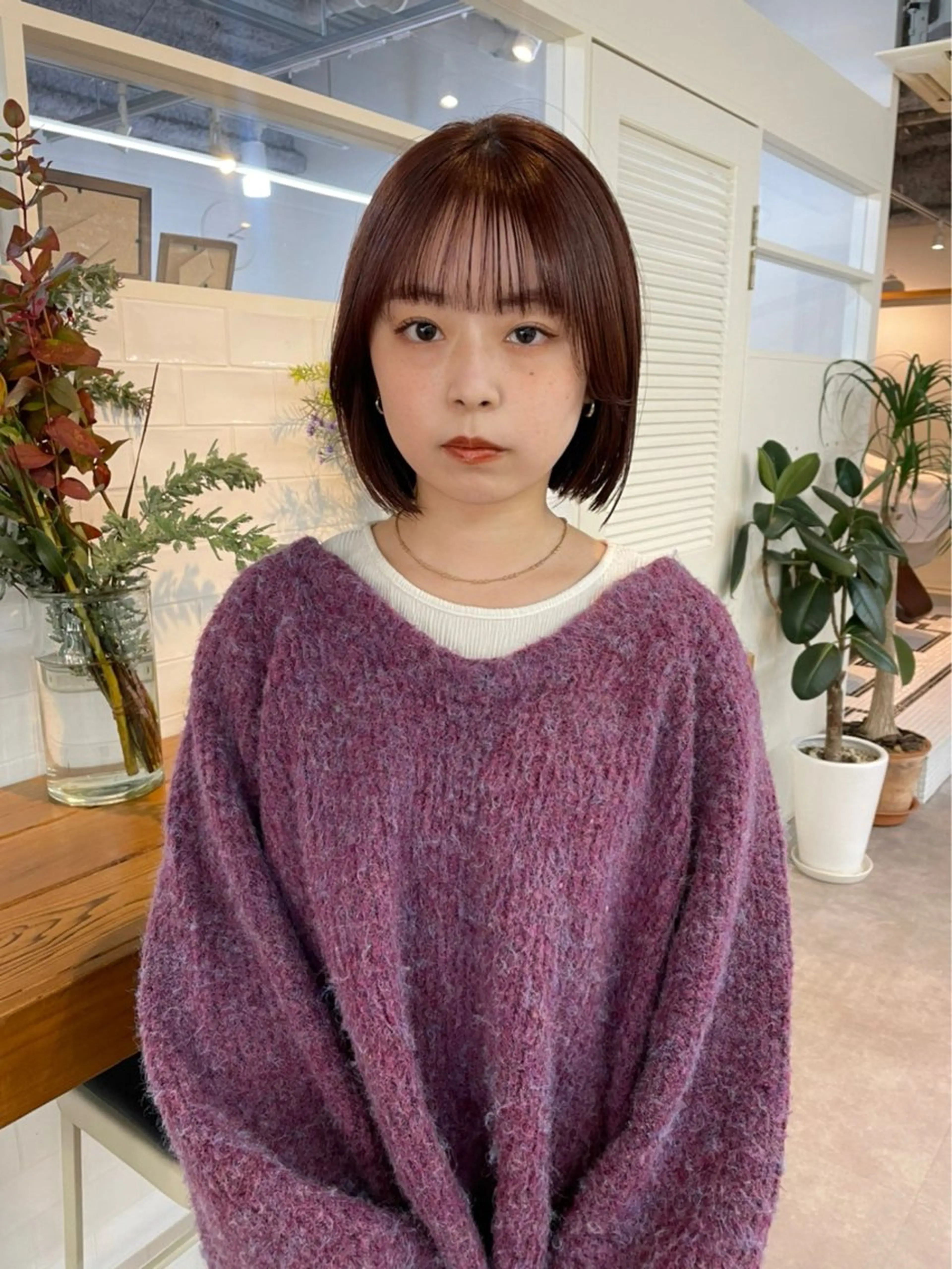 ショート カラー パーマ ヘアアレンジ カット ヘアカラー トリートメント レイヤー/ 透明感カラー/マドカのヘアスタイル