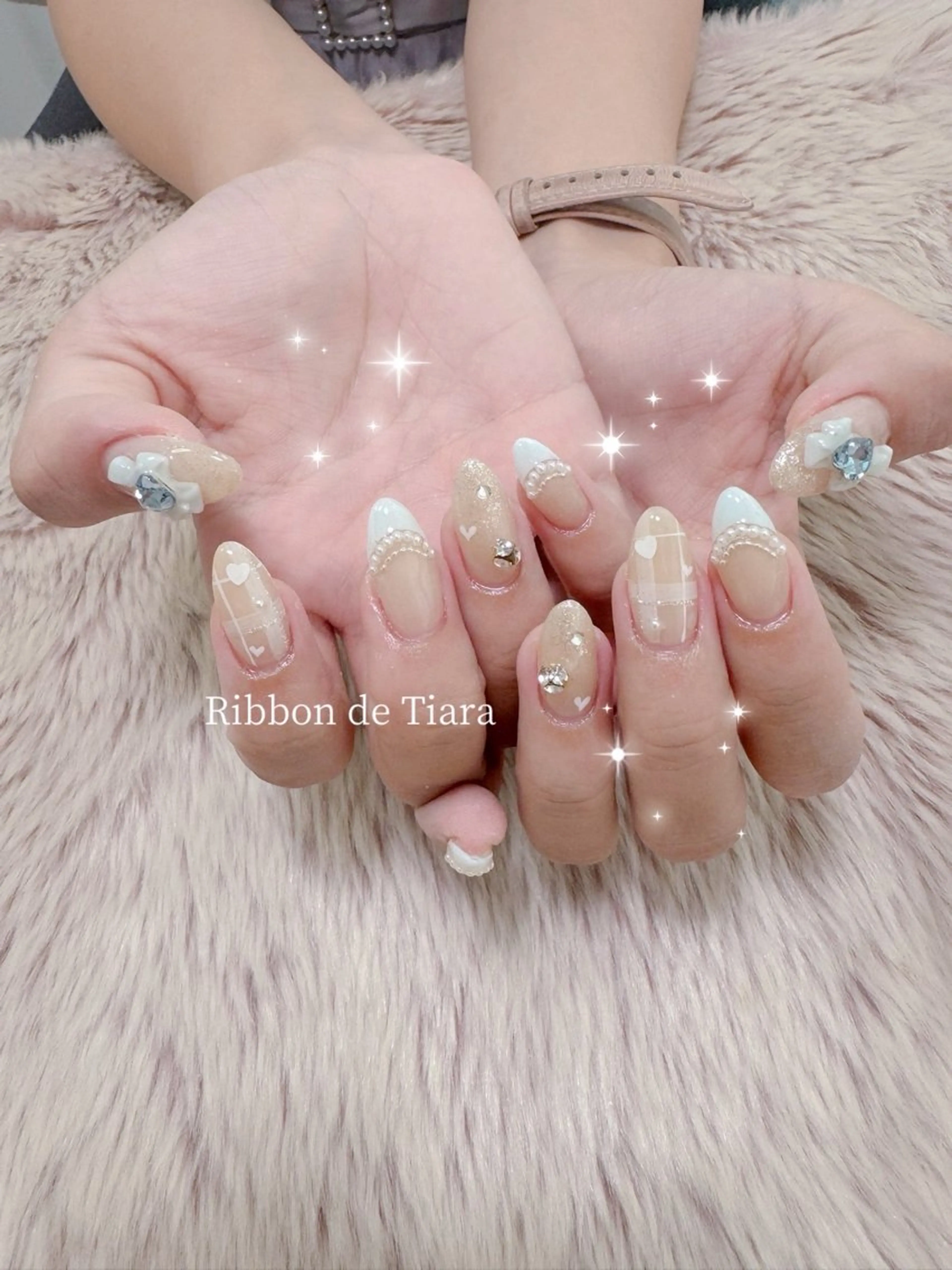 ネイル ハンドネイル Ribbon de Tiara MAKIのネイルデザイン