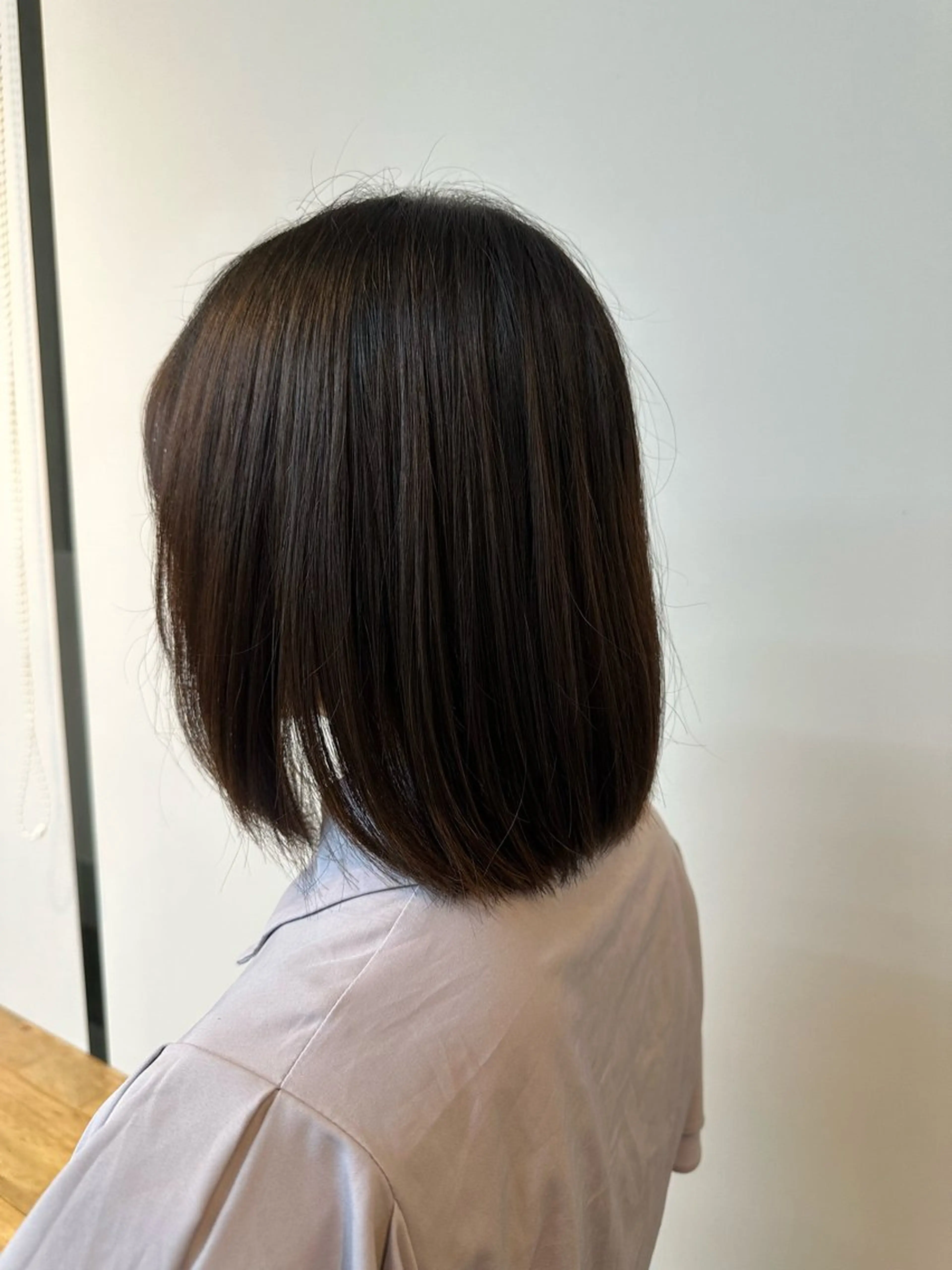 ミディアム 切りっぱなしボブ ボブ 三留玲愛 /似合わせカット/のヘアスタイル