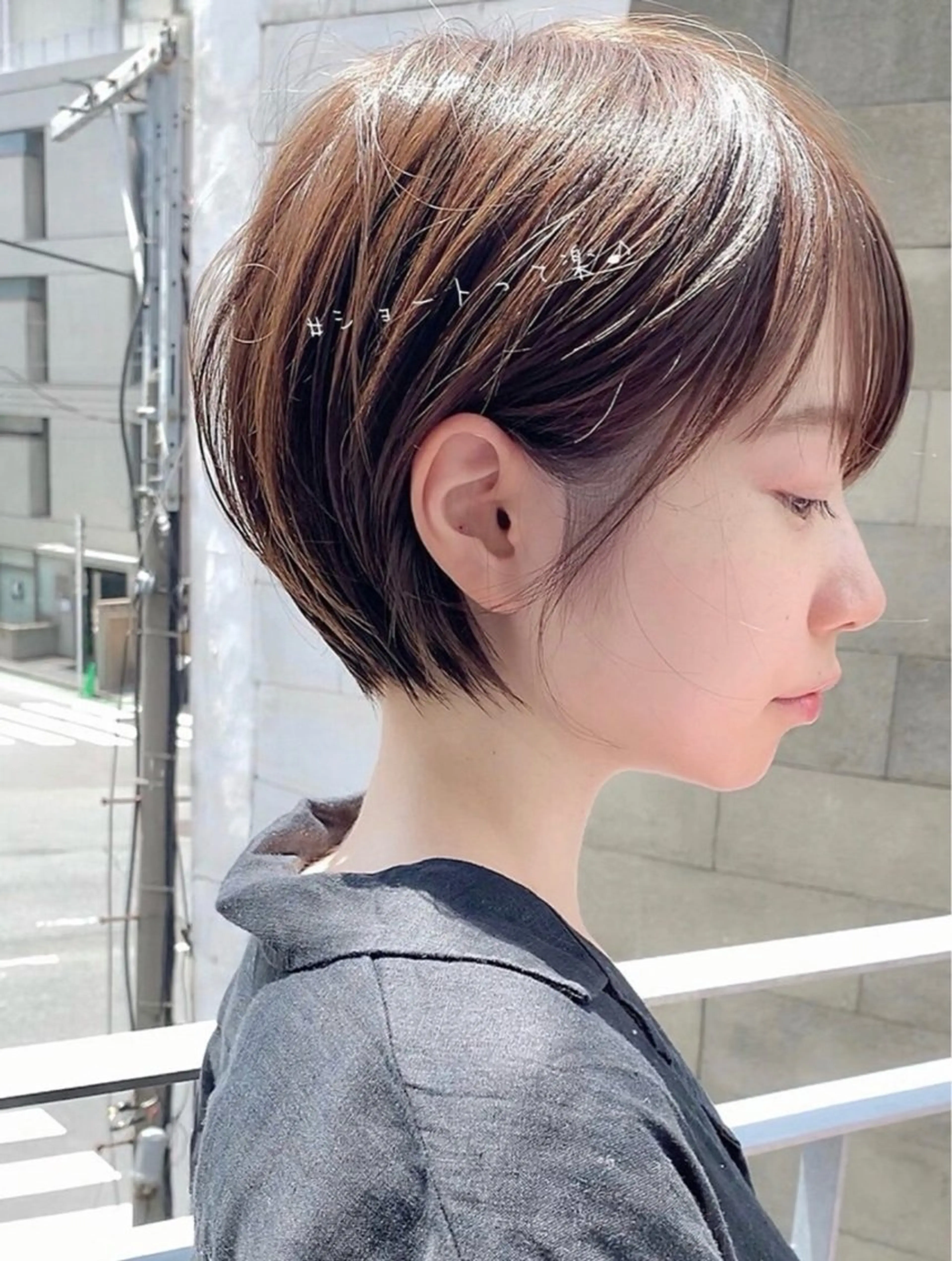 ショート ショートボブ ボブ かきあげバング 髪質改善 オン眉 i.Ehime所属・i.Ehime💫 齋藤  あつきのヘアスタイル