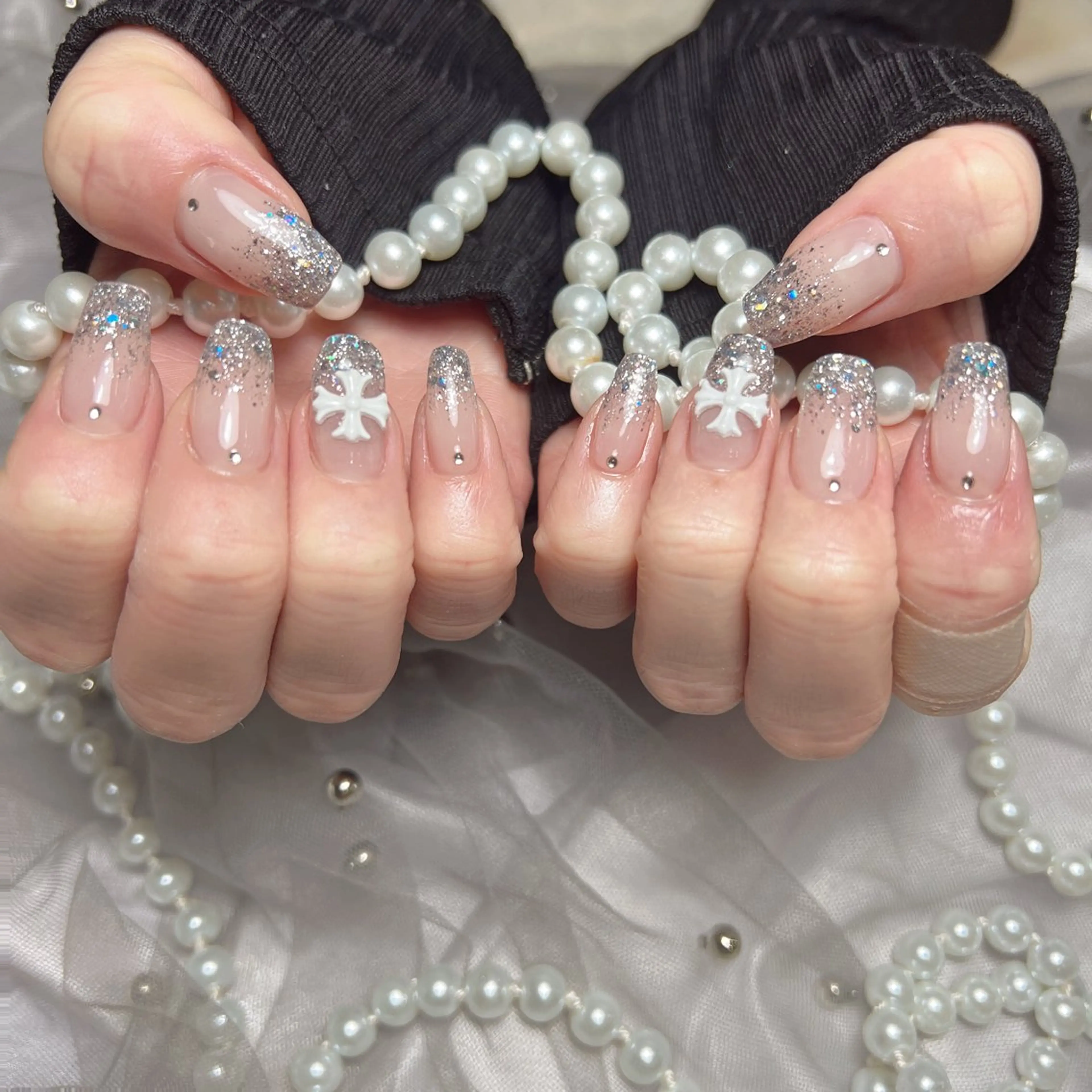 ネイル 長さ出し フットネイル フレンチネイル ガラスフレンチ グラデーション ハンドネイル M2beauty Renaのネイルデザイン