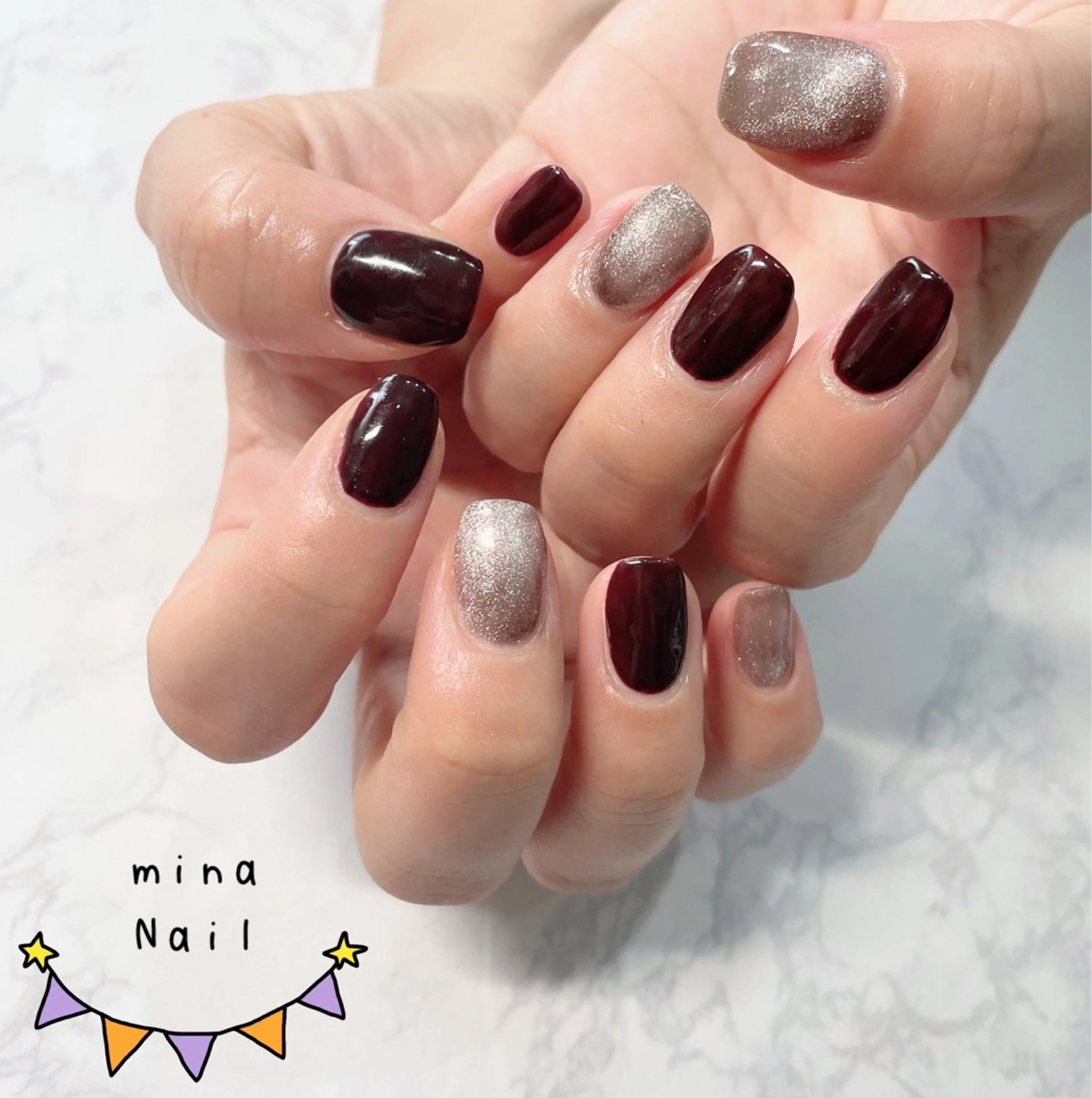 ネイル マグネットネイル ワンカラーネイル mina Nailのネイルデザイン