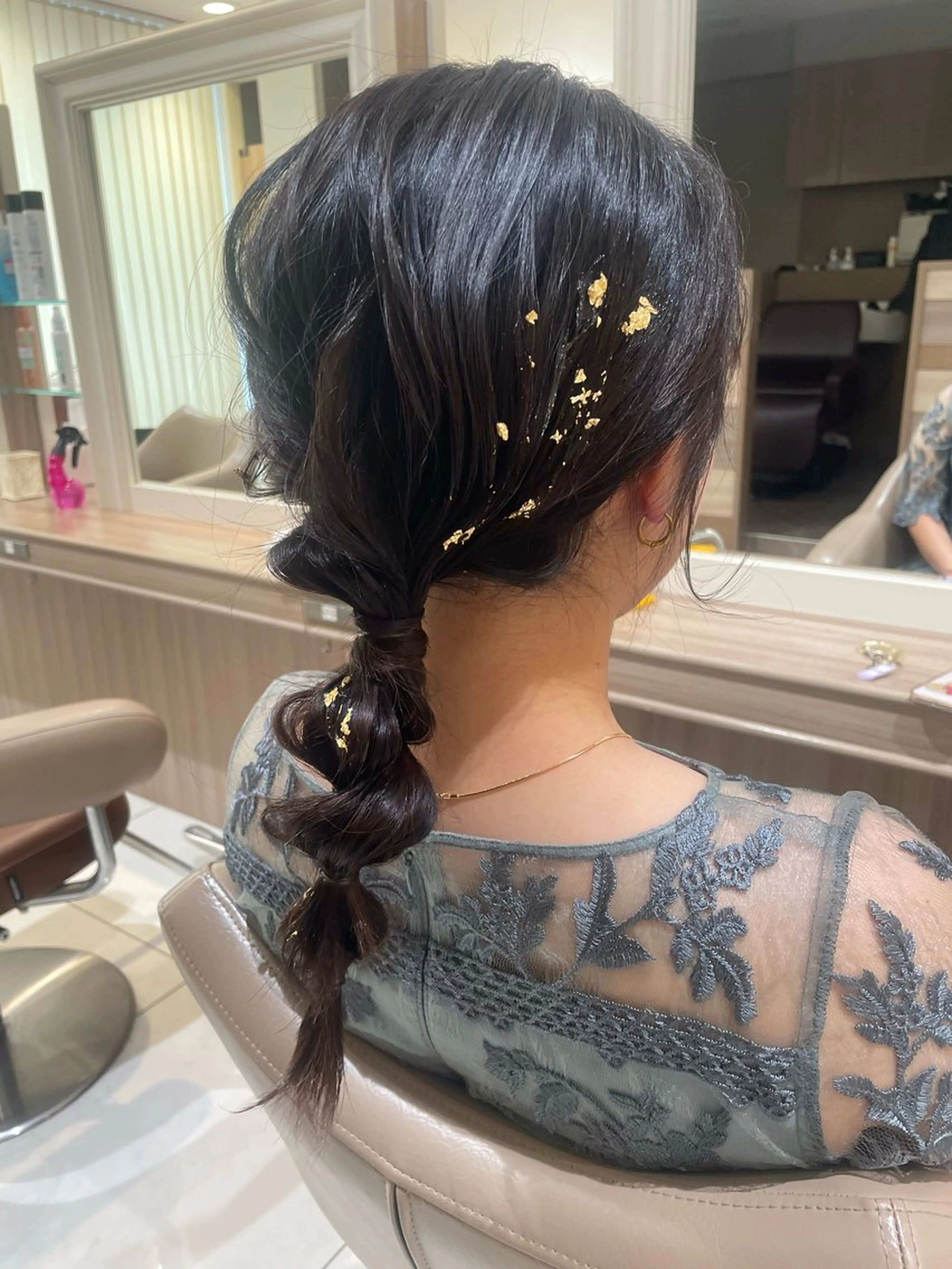 セミロング ヘアアレンジ 結婚式・ブライダル 玉ねぎヘアー ヘアセット 韓国ヘアメイク🎀/ 縮毛矯正✨山本媛香のヘアスタイル