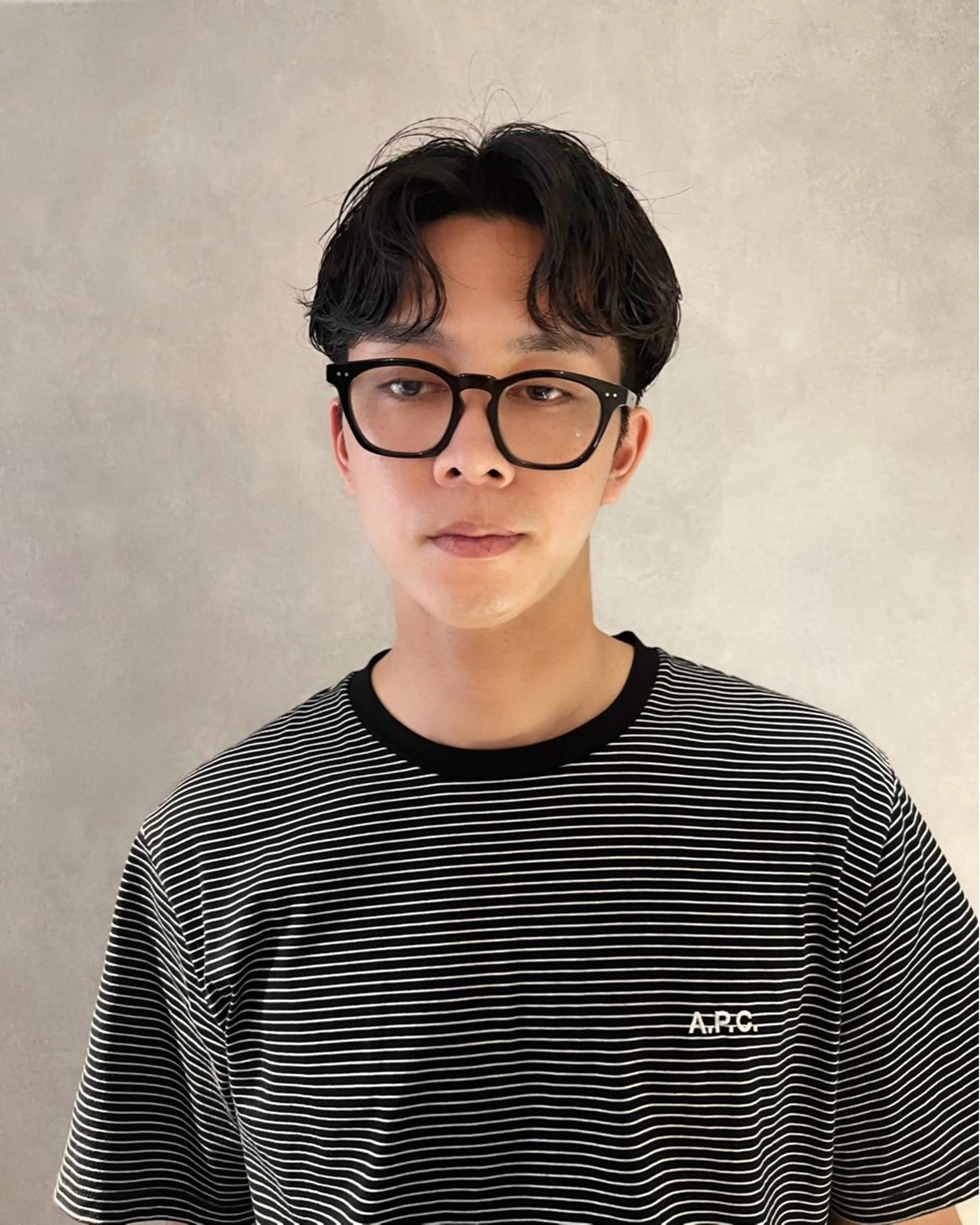 パーマ メンズ マッシュ メンズパーマ メンズショート ツイストスパイラルパーマ 波巻きパーマ カット パーマ Qin shaire salon 原宿verno店所属・【センターパート】 ETO／江藤翼の眉毛・アイブロウイメージ