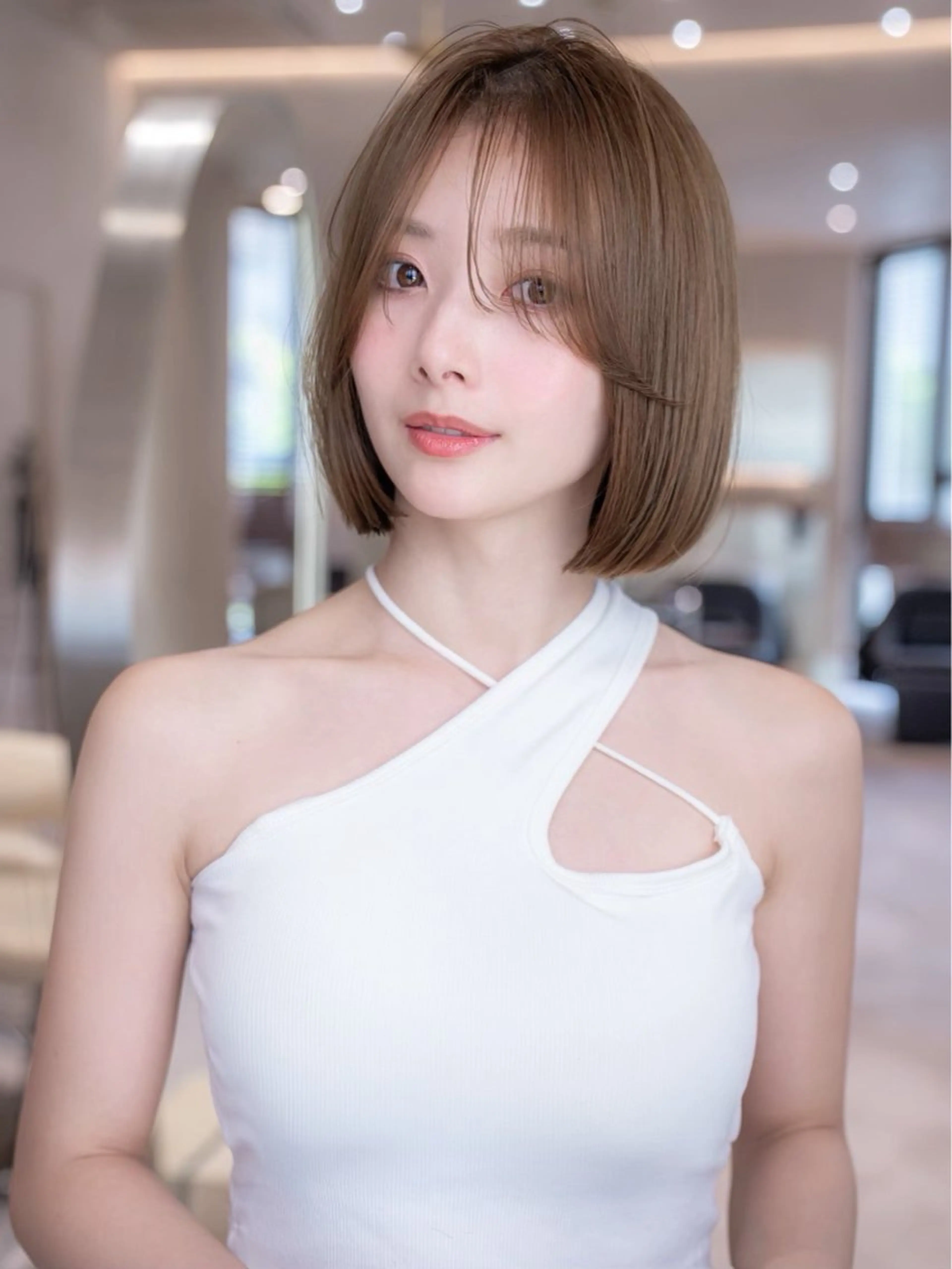 ミディアム カラー カット ヘアカラー トリートメント 渋谷/レイヤーボブ・ 韓国ボブ特化/楓のヘアスタイル