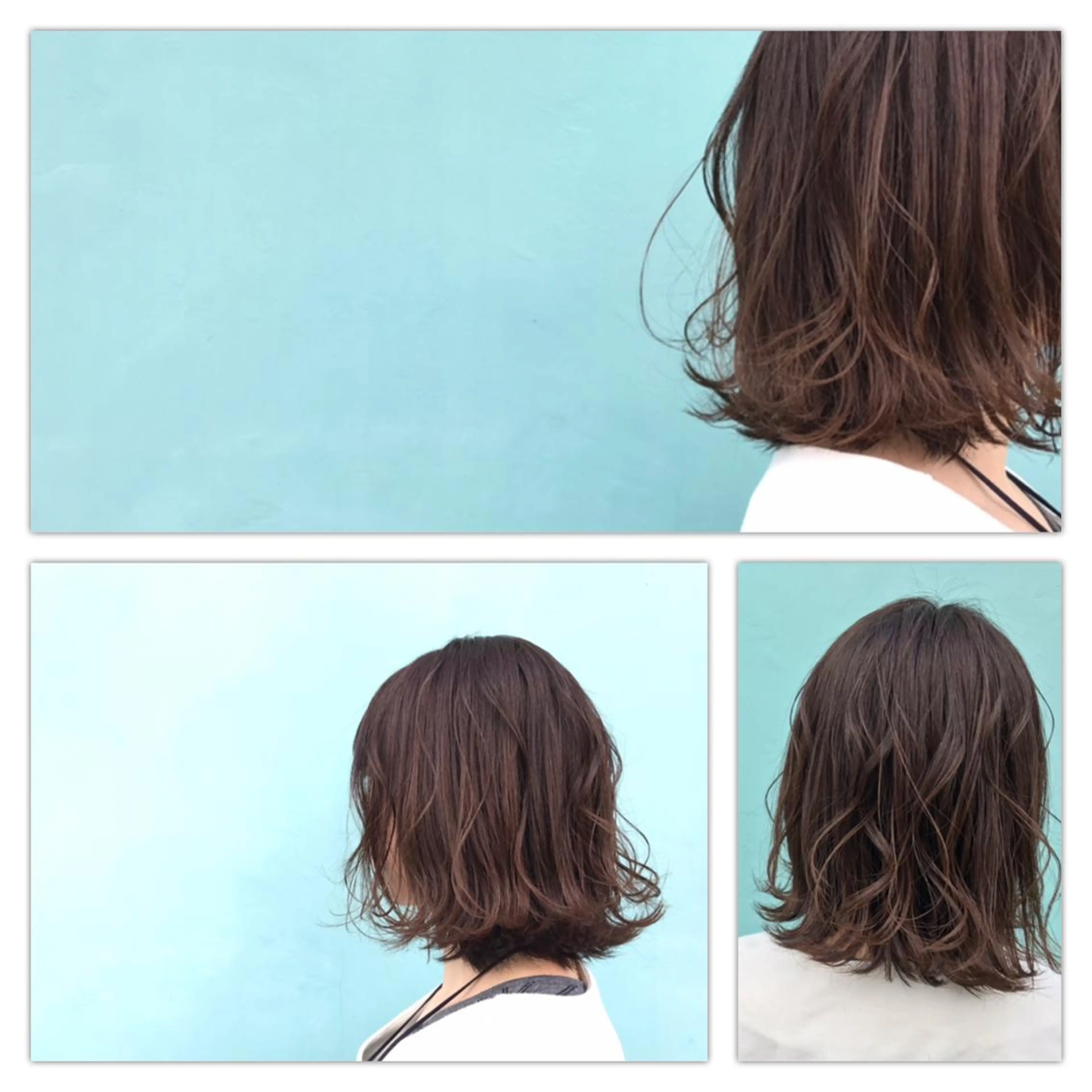 ミディアム カラー アッシュ 外ハネヘア Jill franc ＿ ayanoのヘアスタイル