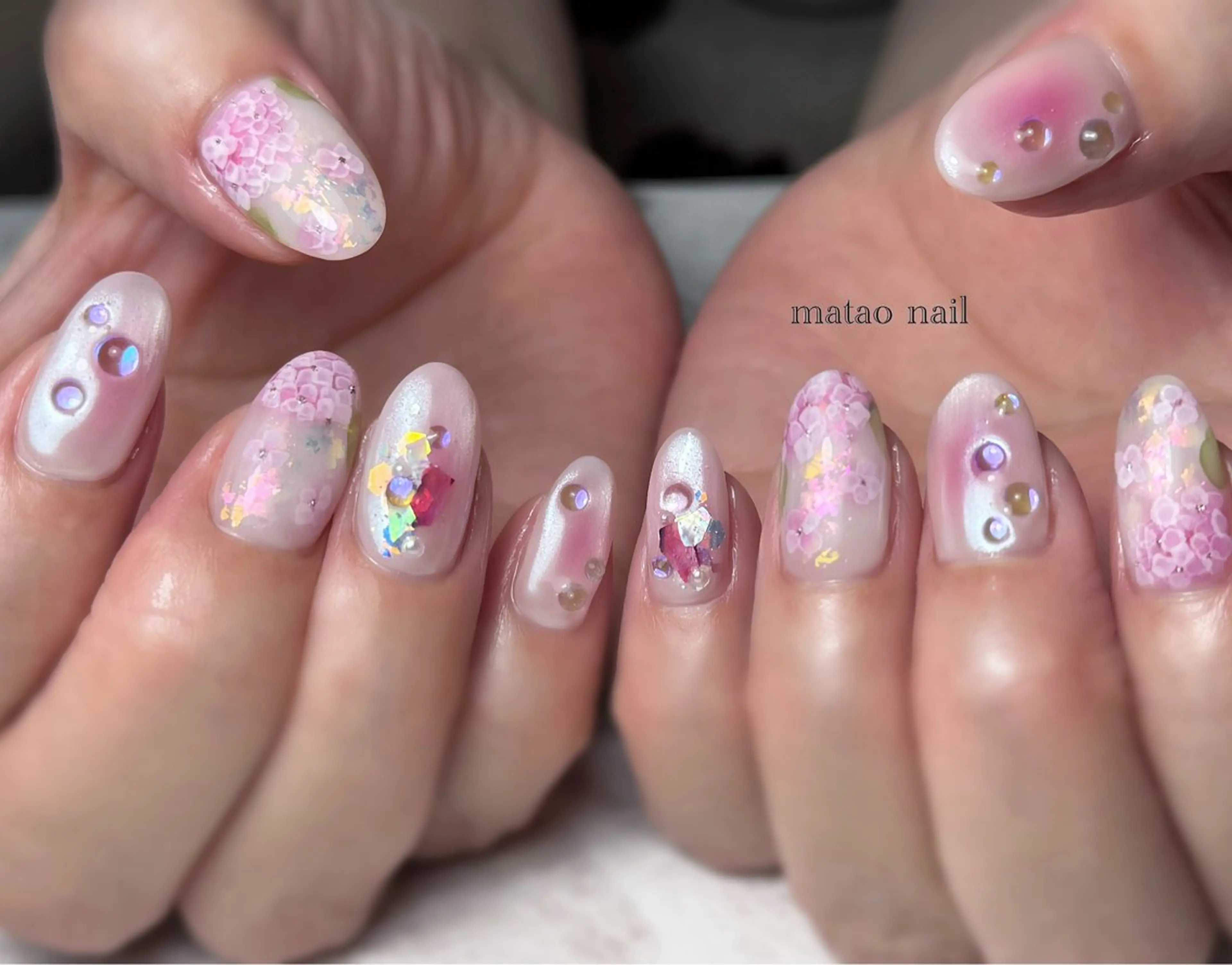 ネイル チークネイル 夏ネイル ハンドネイル フットネイル matao nailのネイルデザイン