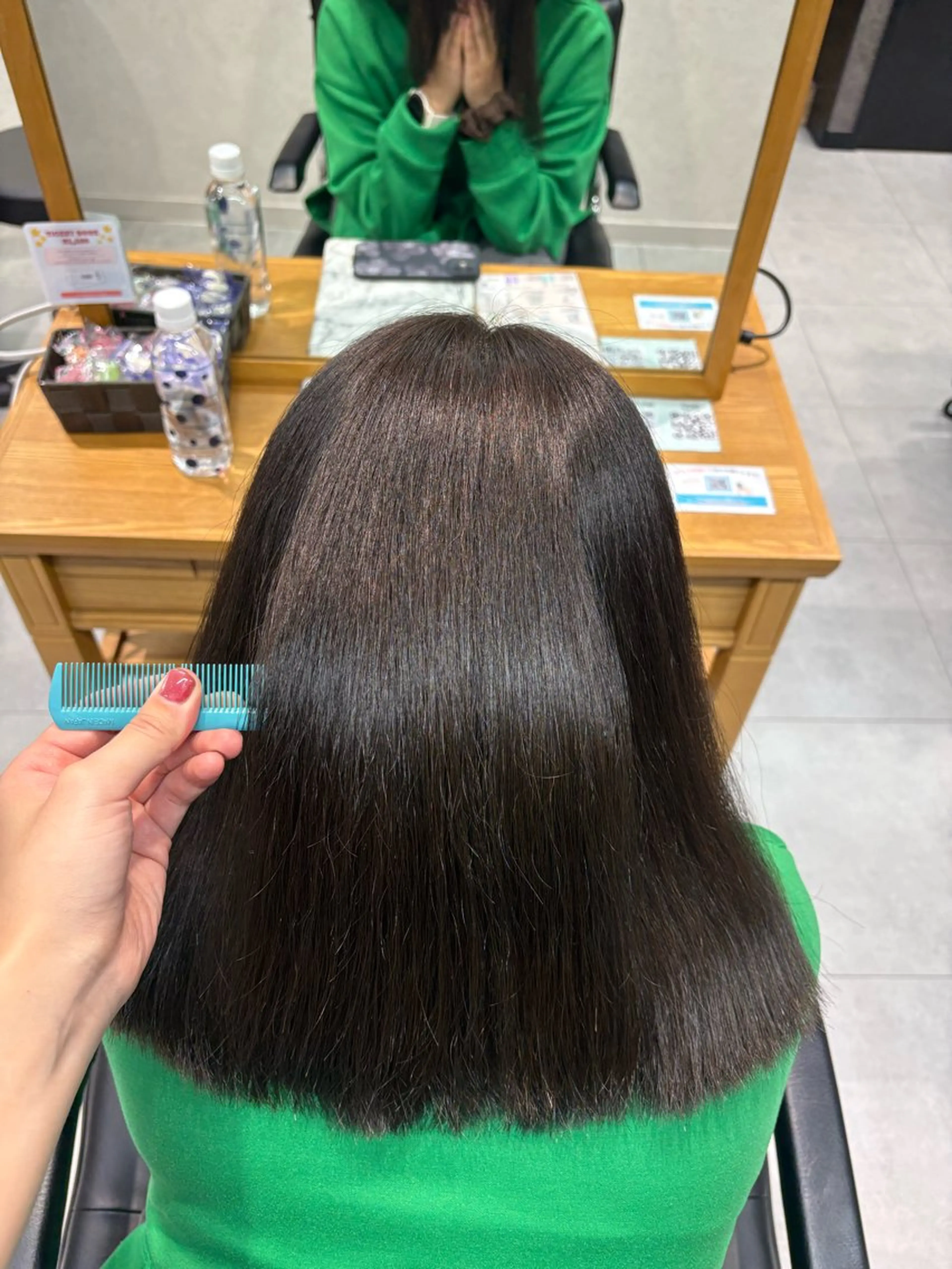 セミロング 髪質改善 縮毛矯正 トリートメント 酸熱トリートメント ヘアカラー カラーモデル募集 ✨🤍モモハ🤍✨のヘアスタイル