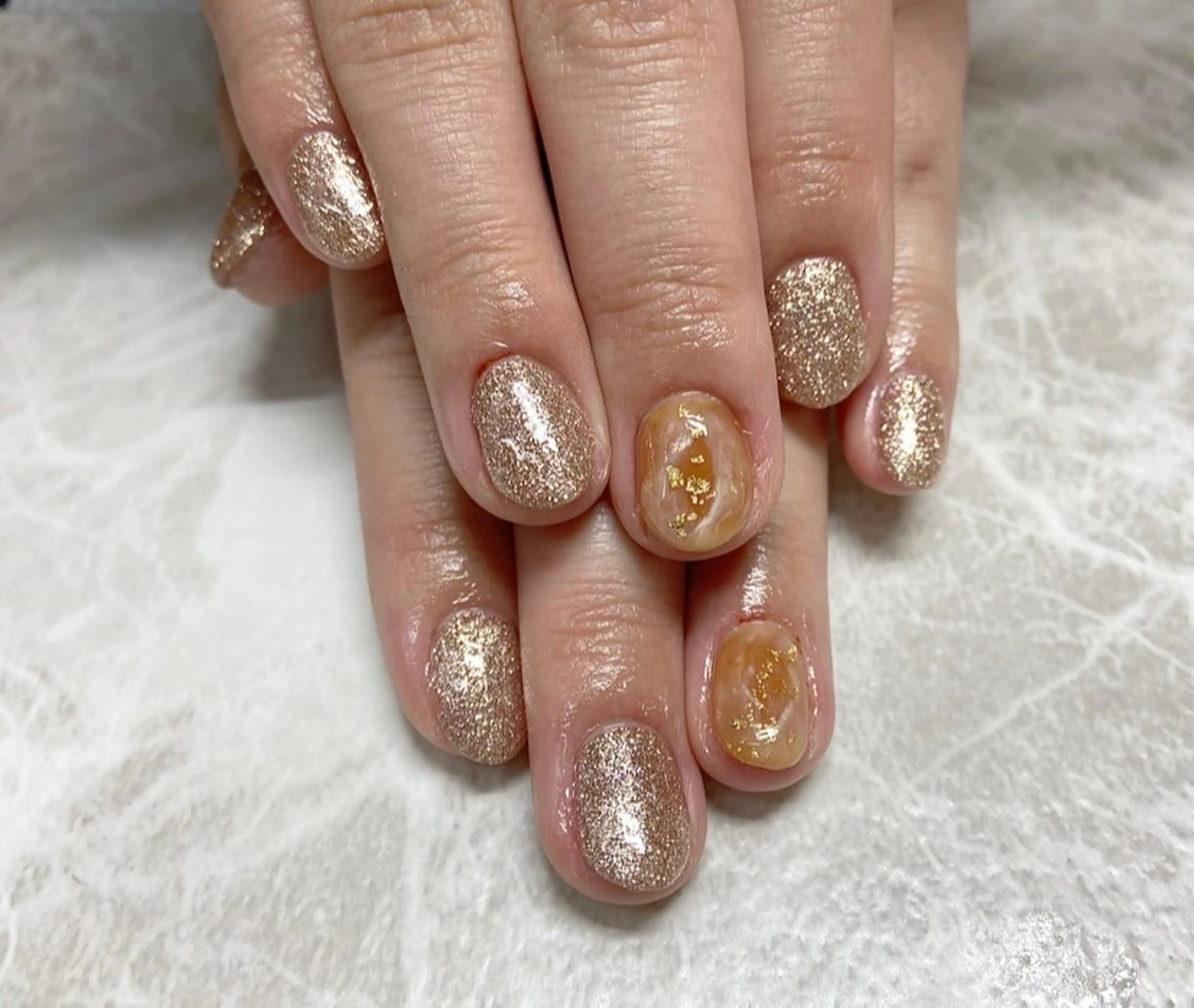 ネイル ラメ(グリッター) 🧸熊谷 かほ🧸のネイルデザイン