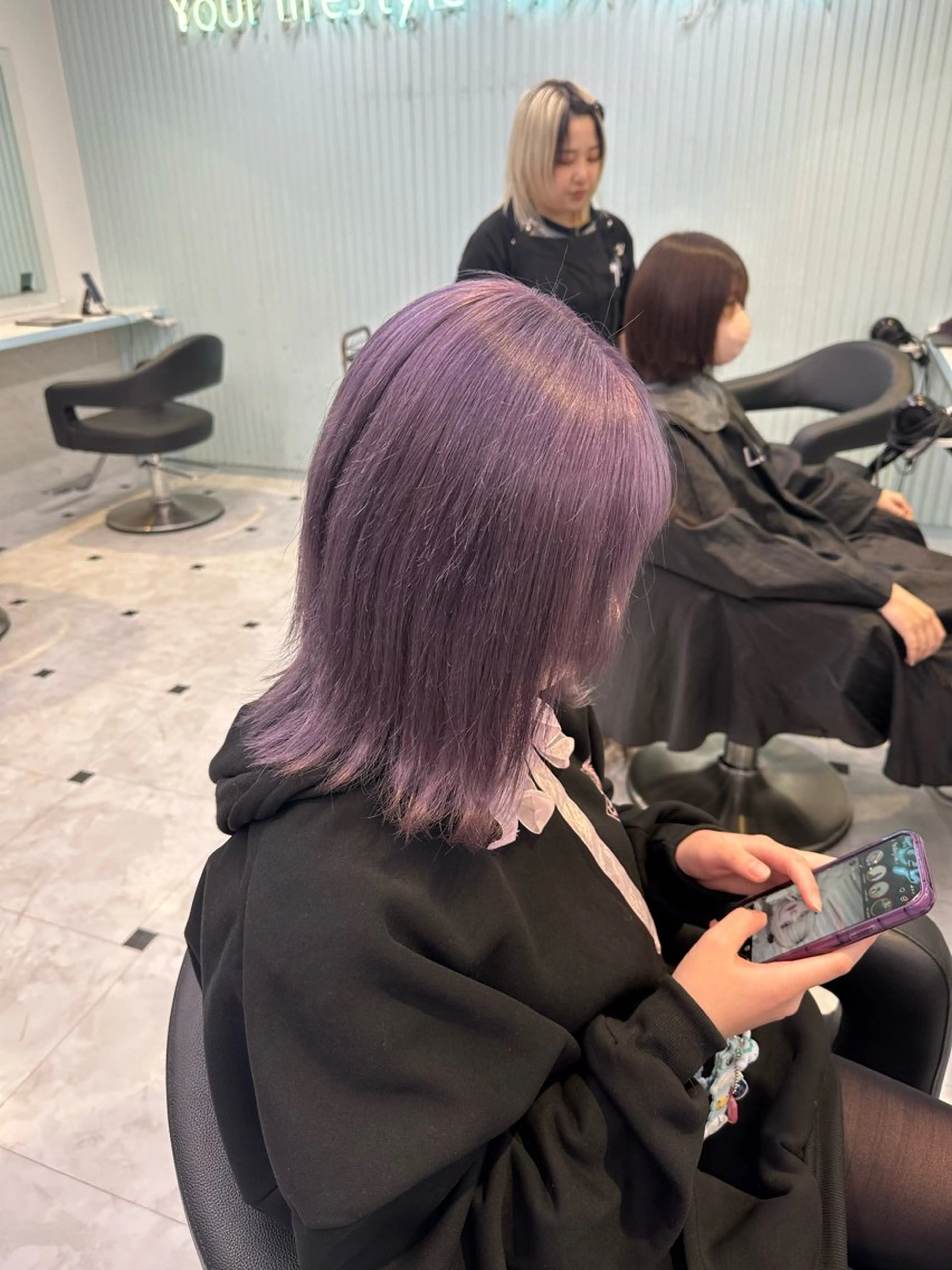 セミロング カラー ヘアカラー トリートメント ヘッドスパ ヘアセット 暖色🩷透明感カラー ♡Maika♡のヘアスタイル