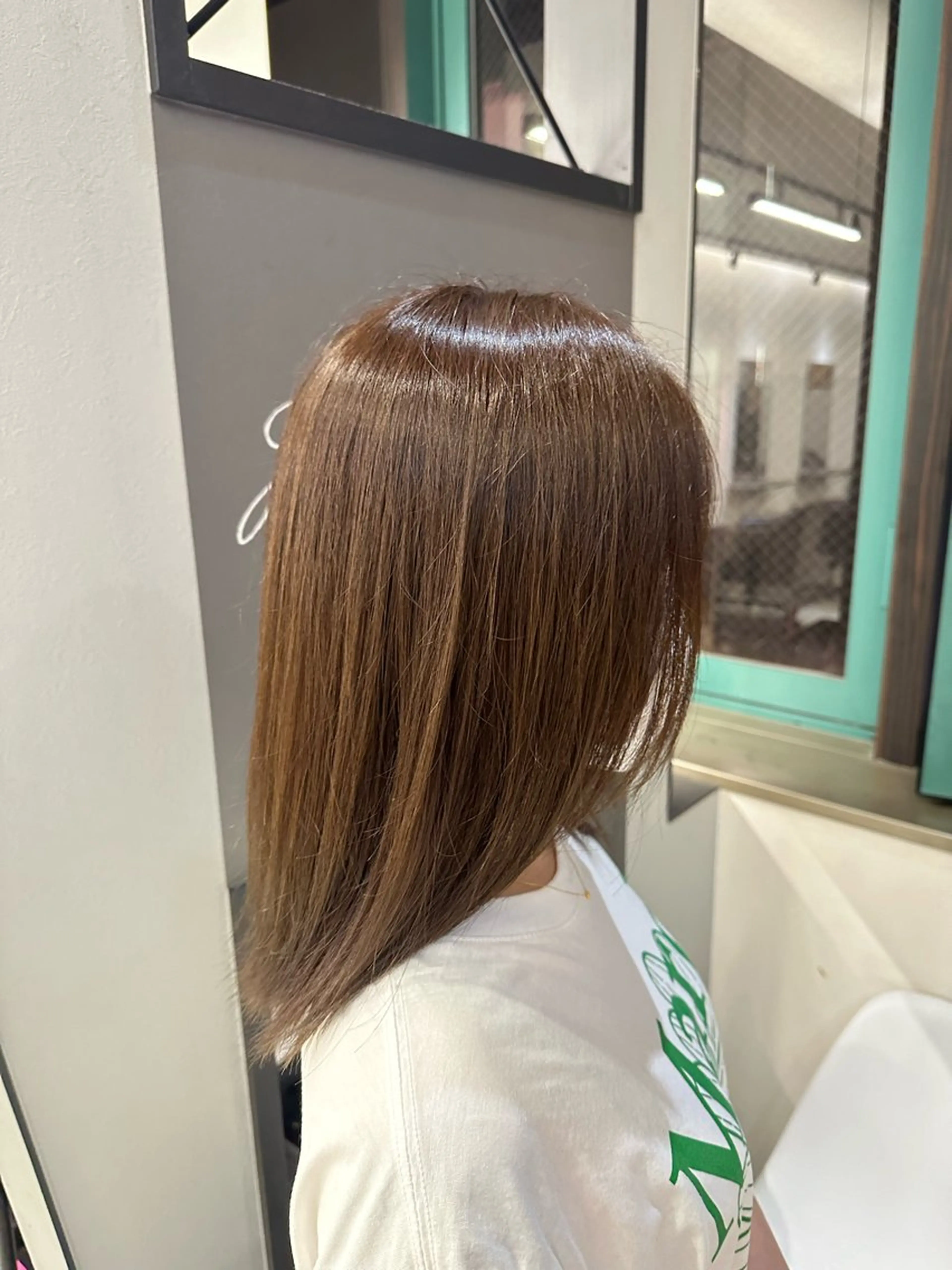 セミロング カラー カット ヘアカラー トリートメント バレイヤージュ/ ミルクティーベージュのヘアスタイル