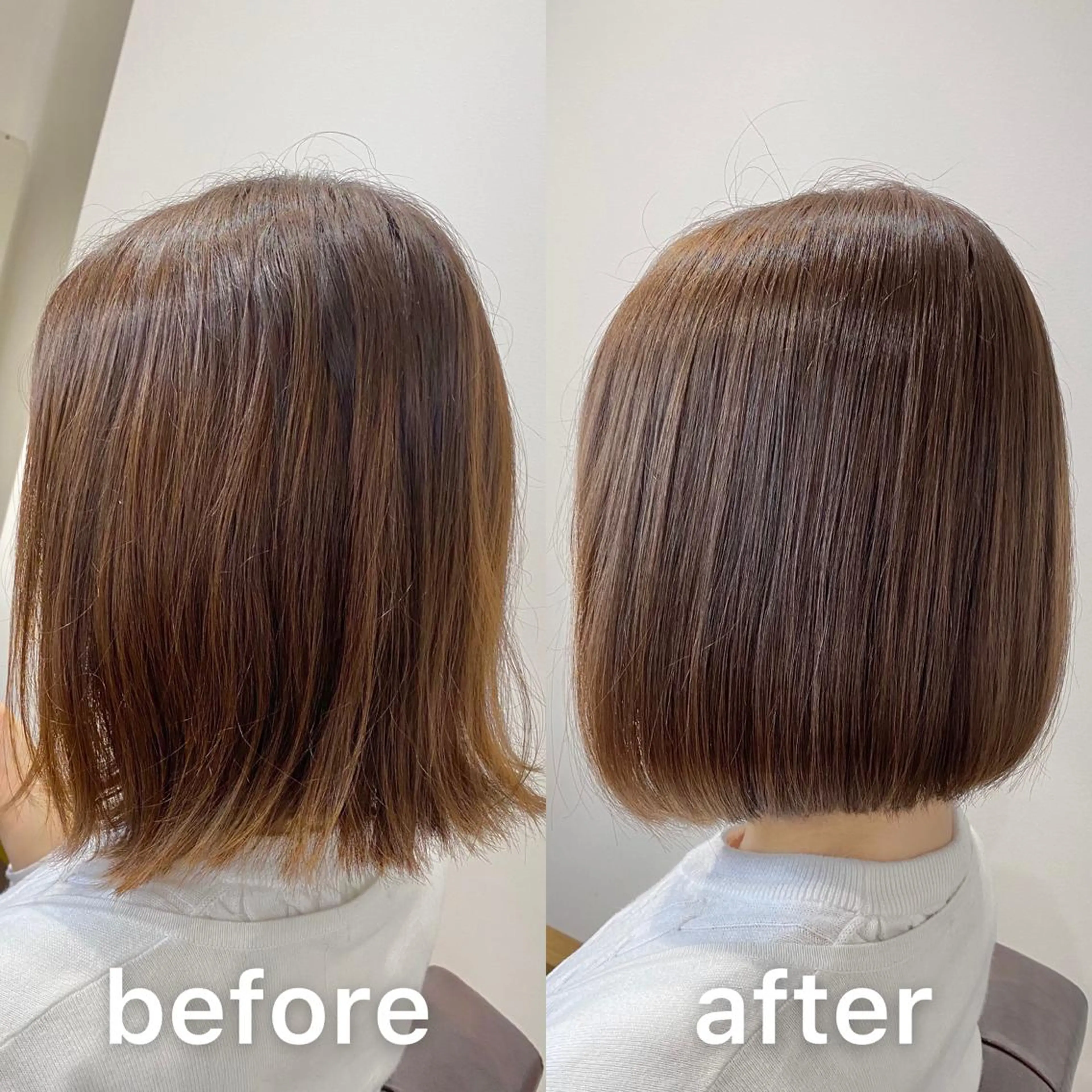 ショート カラー 前下がりボブ ベージュカラー 透明感カラー ラベンダーカラー ラベンダーベージュ KIZU 髪質改善 オカルト怪談のヘアスタイル