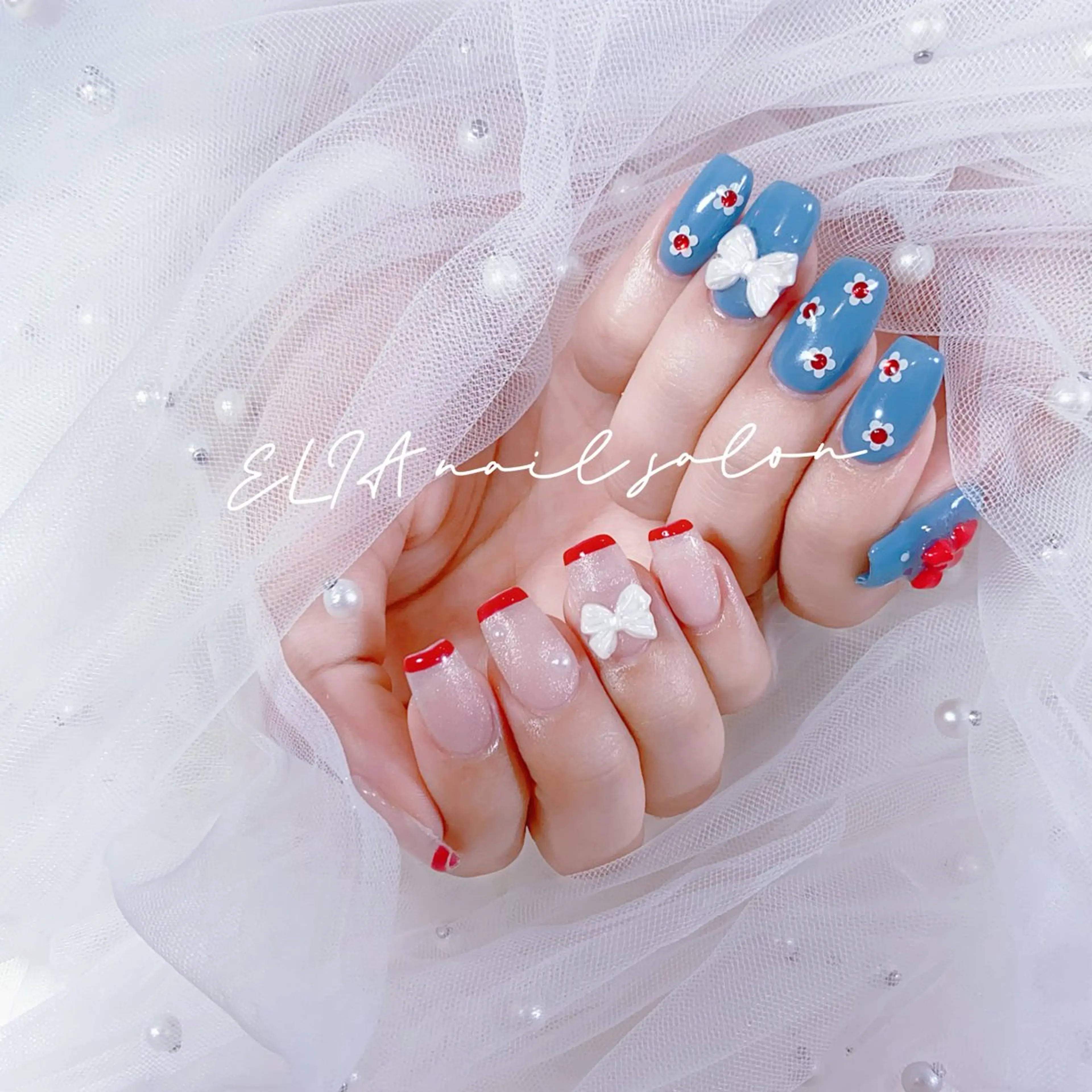 ネイル チークネイル 長さ出し グラデーション ラメ(グリッター) ラメグラデーション ハンドネイル ELIA【エリア】 nailsalonのネイルデザイン