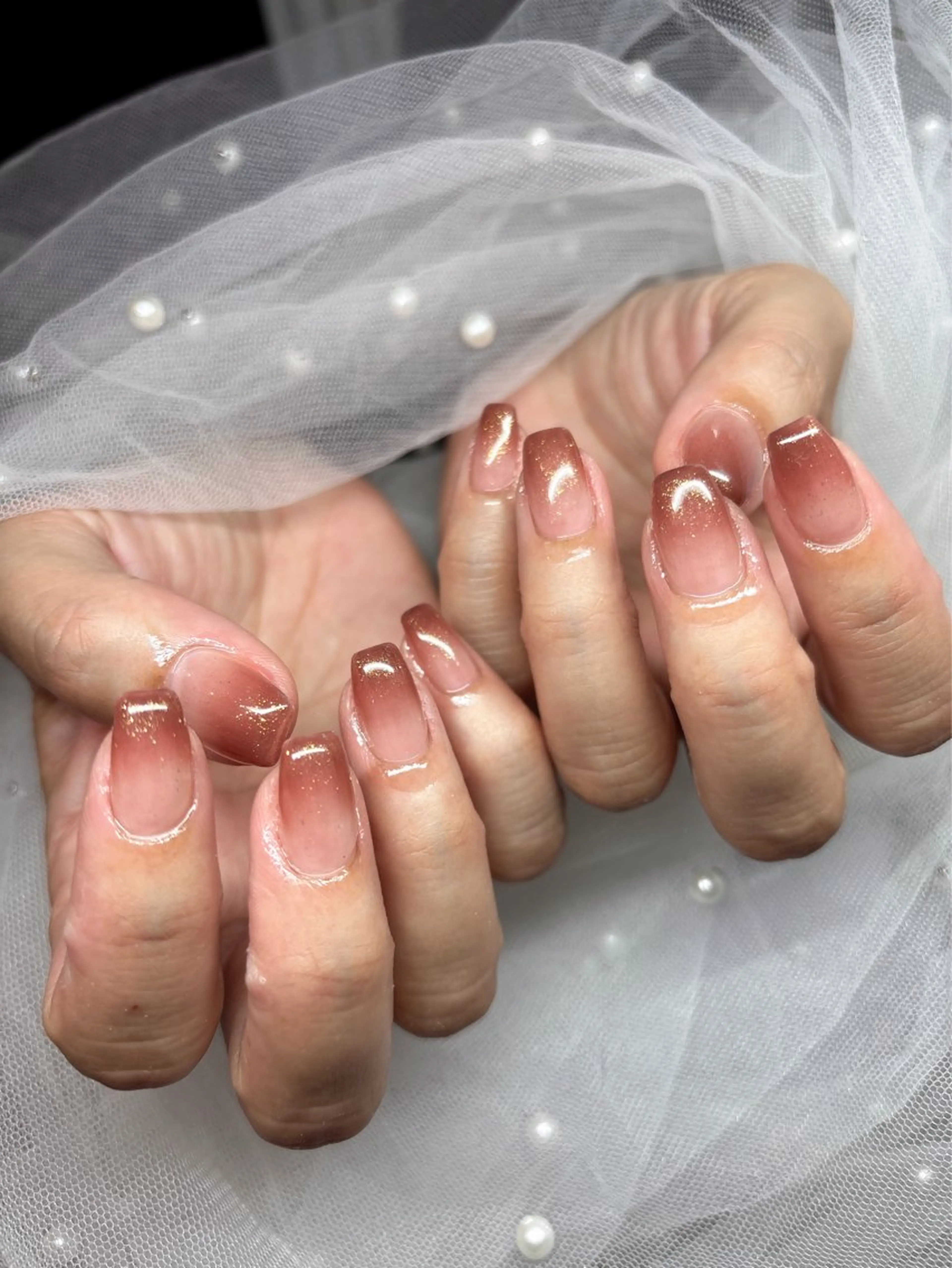 ネイル アートネイル ジェルネイル グラデーション ロングネイル スカルプネイル ハンドネイル happiness nailのネイルデザイン