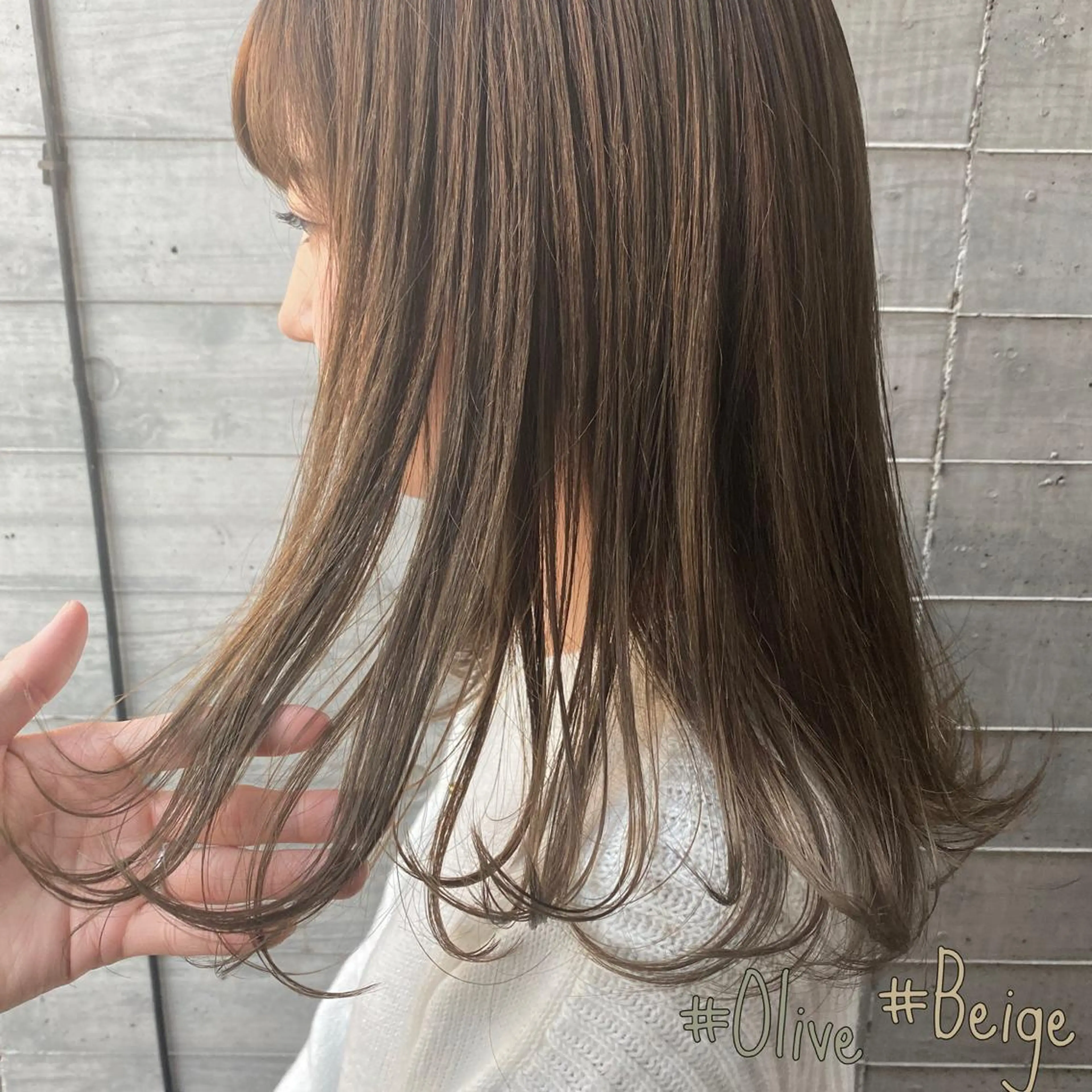 ミディアム カラー ヘアアレンジ ブリーチ ブリーチなしカラー ヘアカラー ヘアセット ブリーチなしで透明感 艶カラー【Ryo】のヘアスタイル