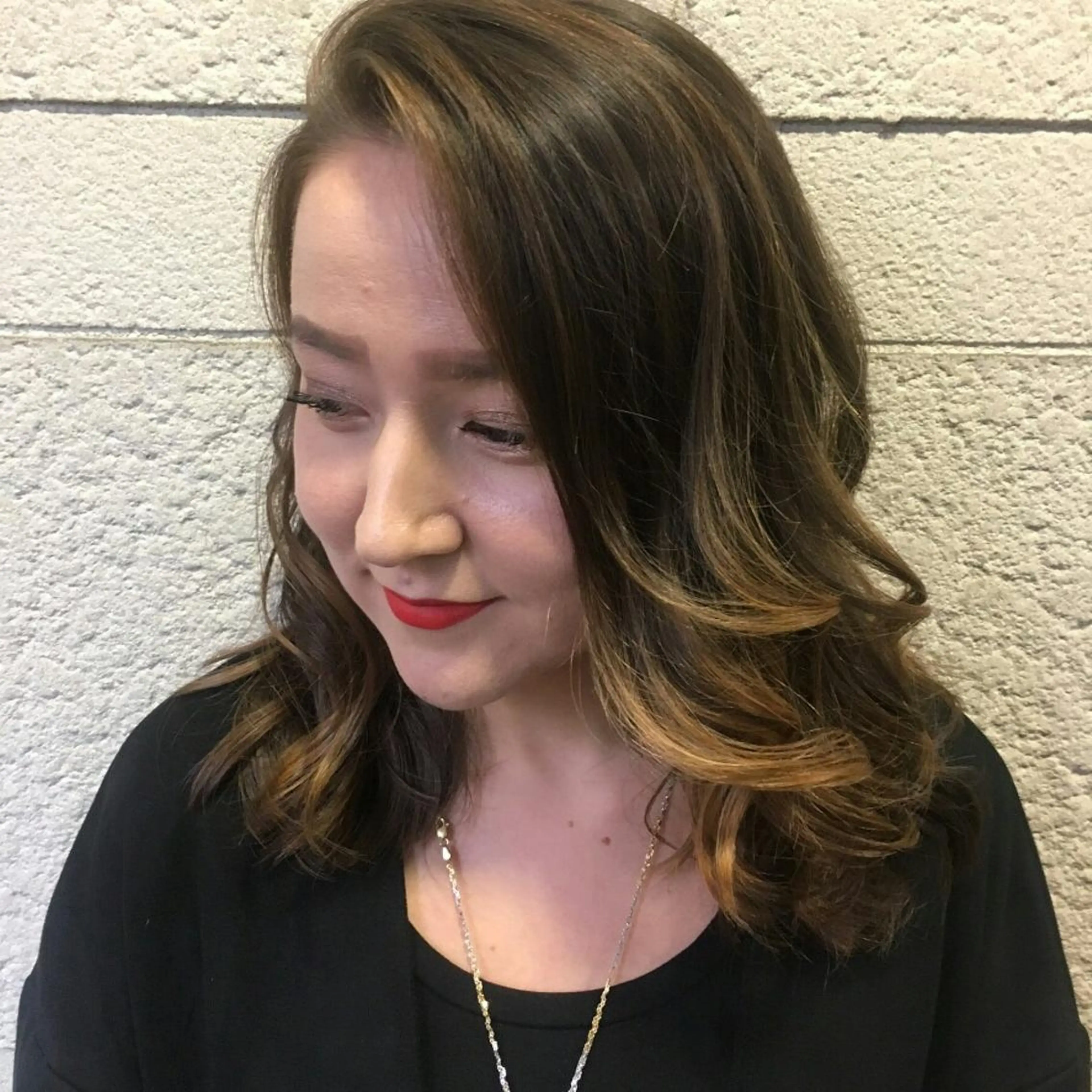 ミディアム カラー ハイライトカラー 外国人風カラー ハイライト alpha. カラーエクステ下妻のヘアスタイル