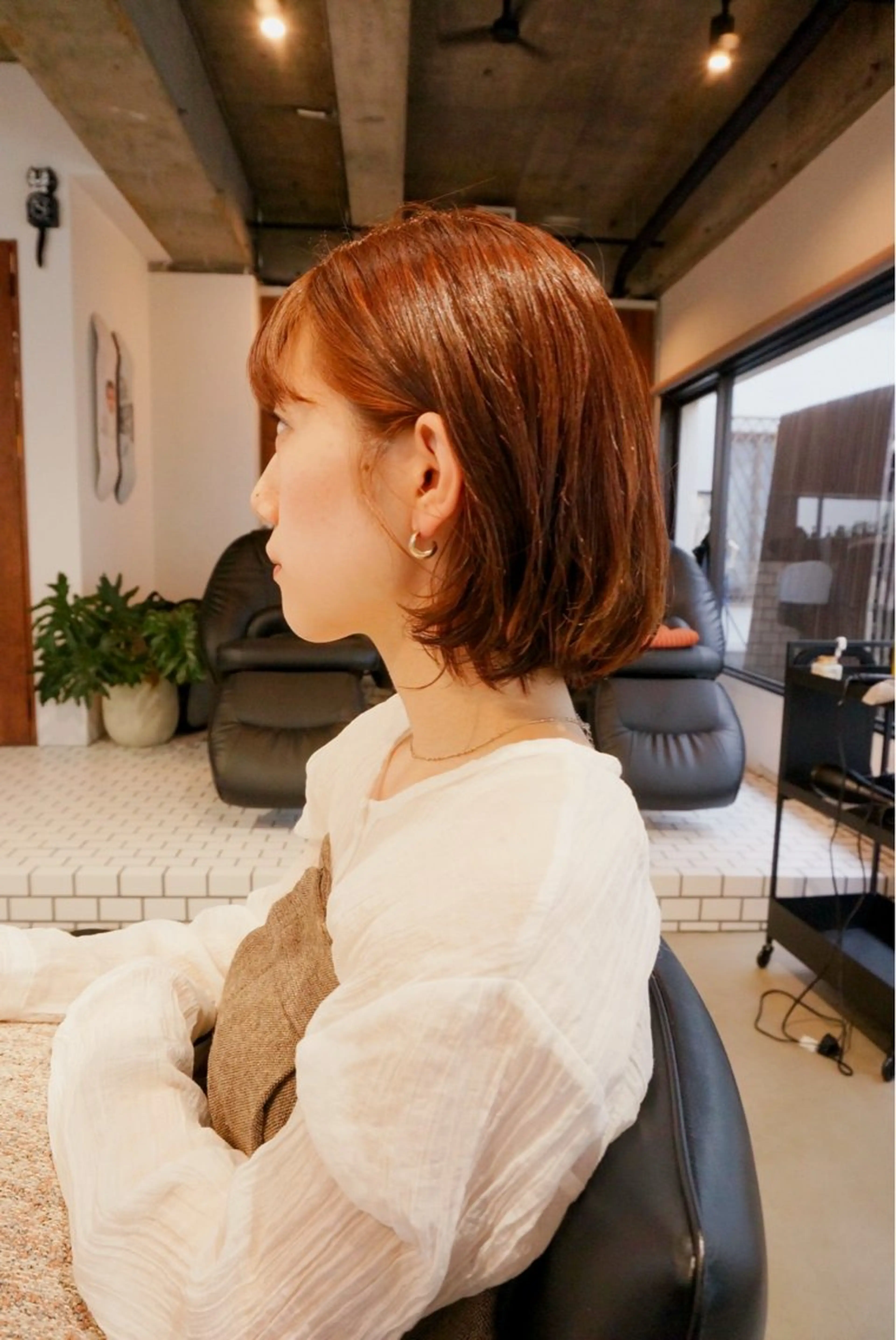 ミディアム パーマ ミディアムパーマ ボブ カット ヘアカラー トリートメント her所属・kaito /都立大学herのヘアスタイル