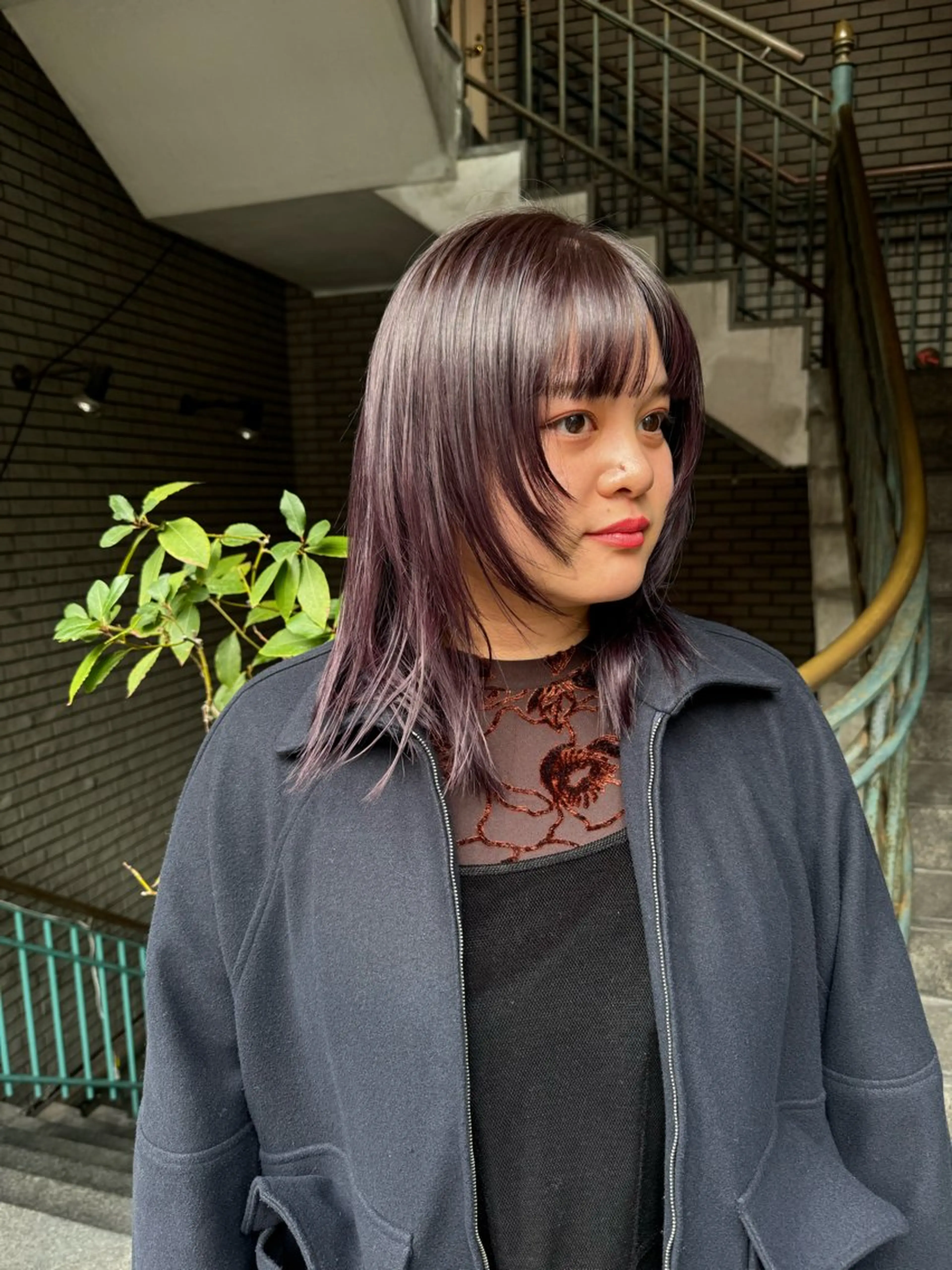 セミロング カラー ピンクカラー レイヤーカット カット ヘアカラー 画 kirikaのヘアスタイル